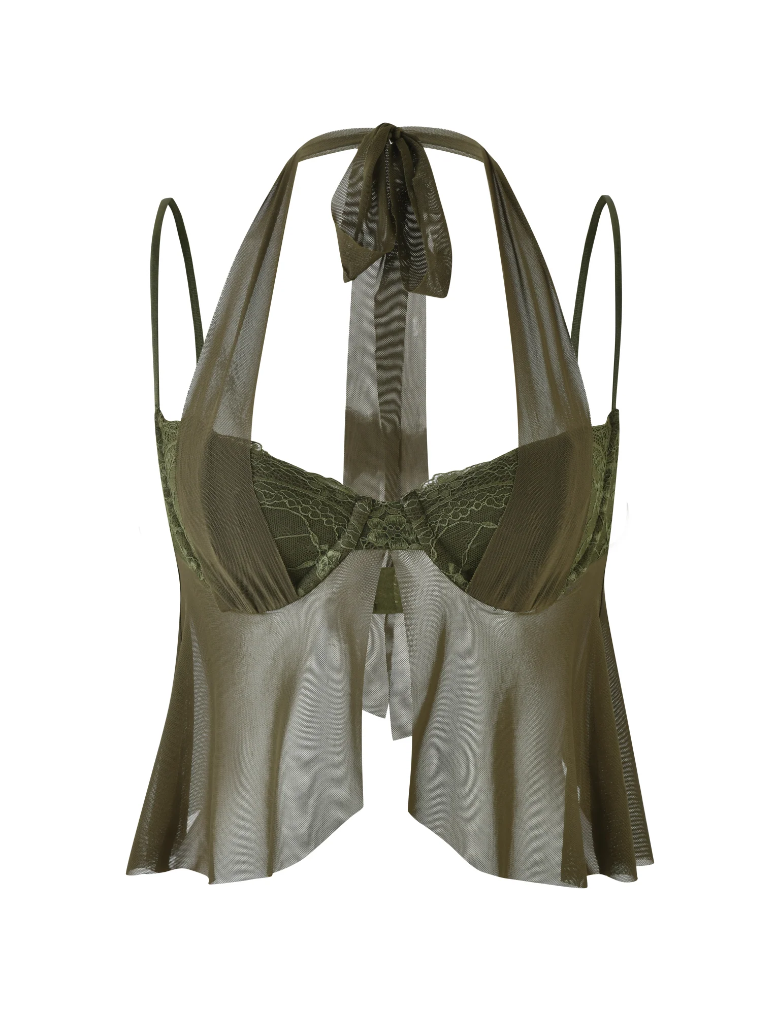 ADELINA TOP - GREEN : KHAKI GREEN : IVORY - Image 8