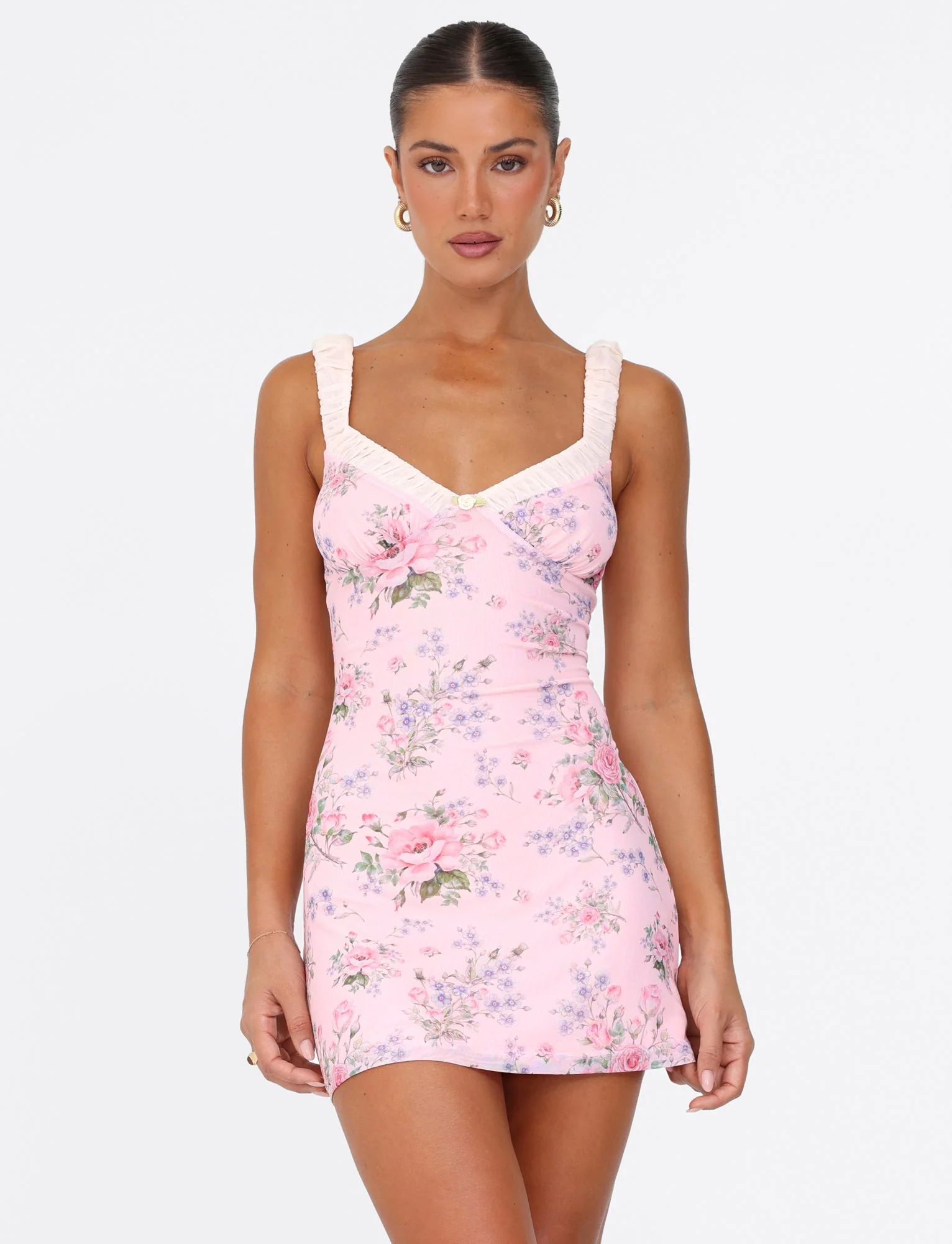 AMARAN MINI DRESS - PINK : FLORAL : WILD FLOWER - Image 4