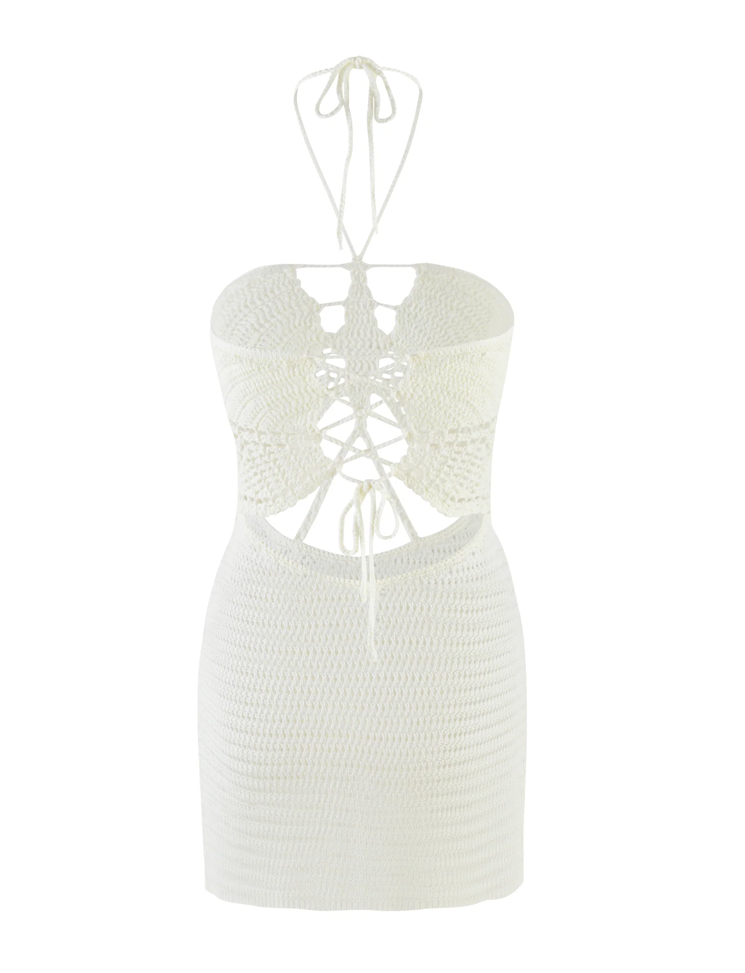 AZADI MINI DRESS - WHITE : CREAM : WHITE - Image 8