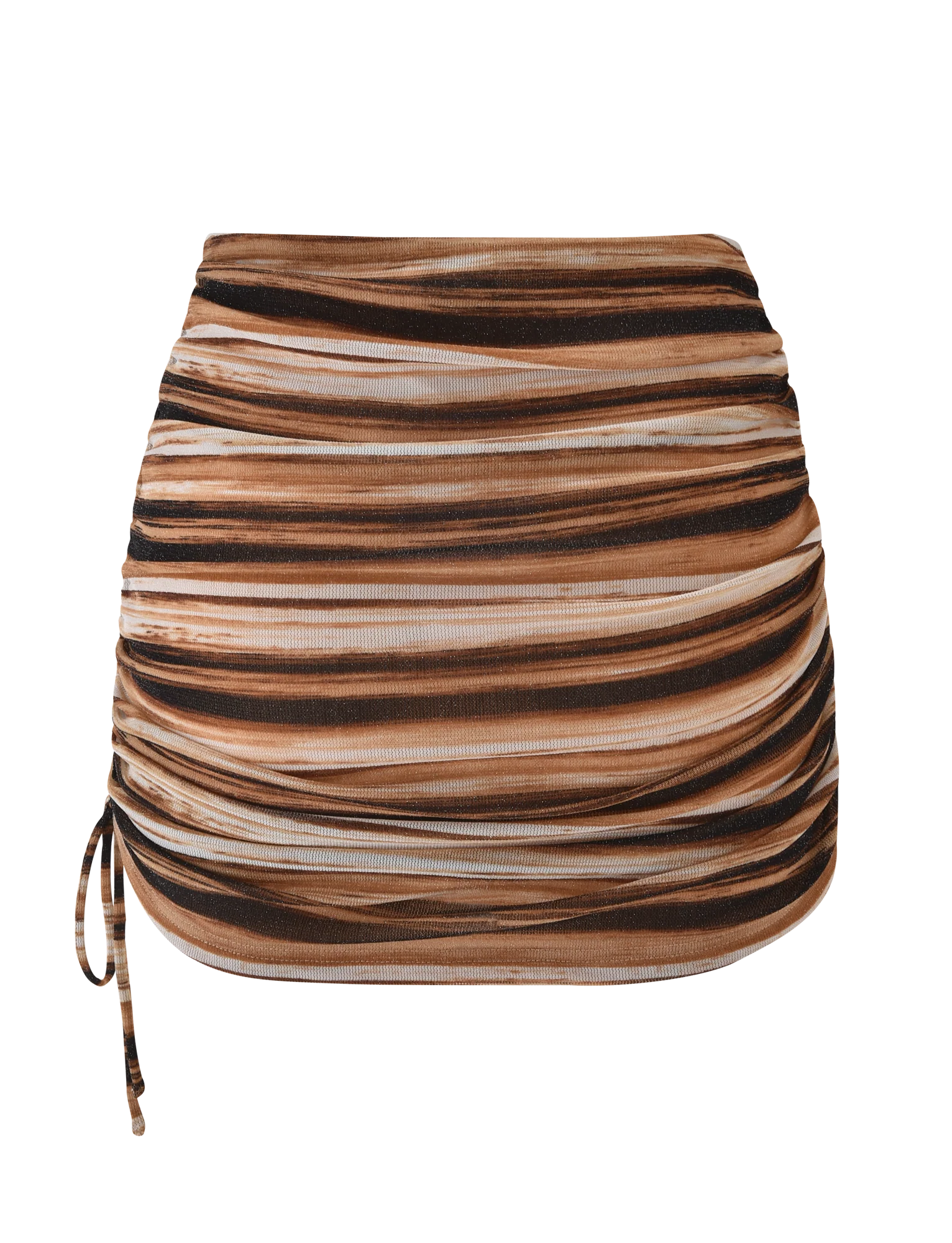 BRAELYN MINI SKIRT - BROWN STRIPE - Image 7