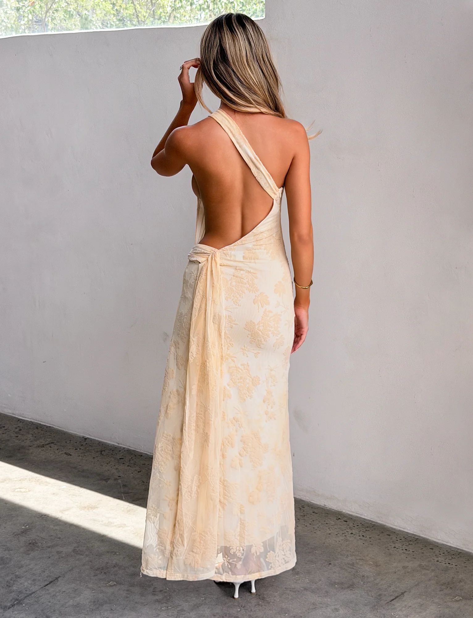CHARLYSE ONE SHOULDER MAXI DRESS - BUTTER YELLOW - Image 2