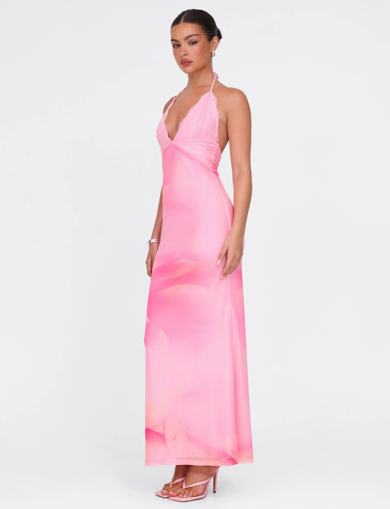 DENAE MAXI DRESS - PINK : FLORAL : PINK BLOSSOM - Image 3