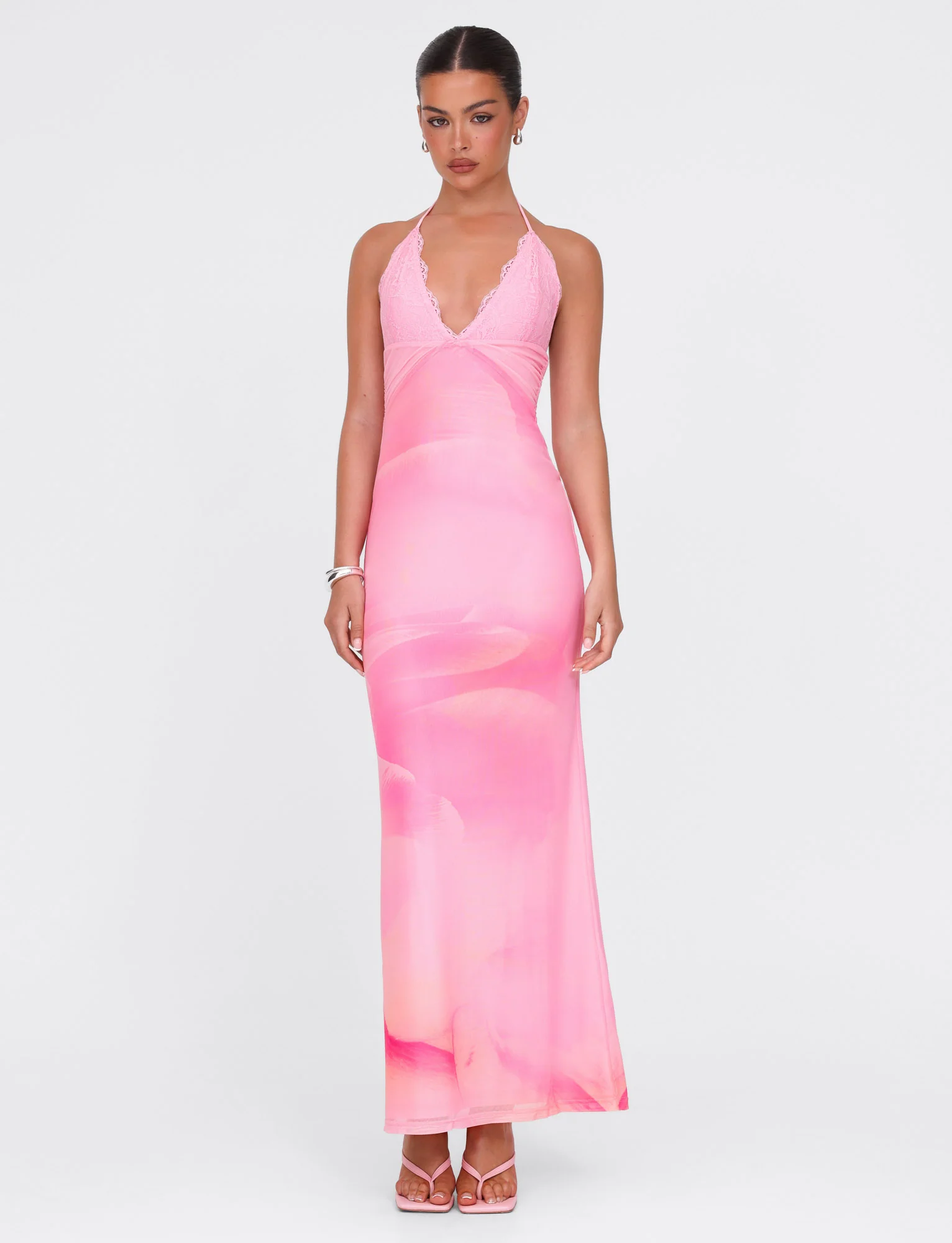 DENAE MAXI DRESS - PINK : FLORAL : PINK BLOSSOM - Image 4