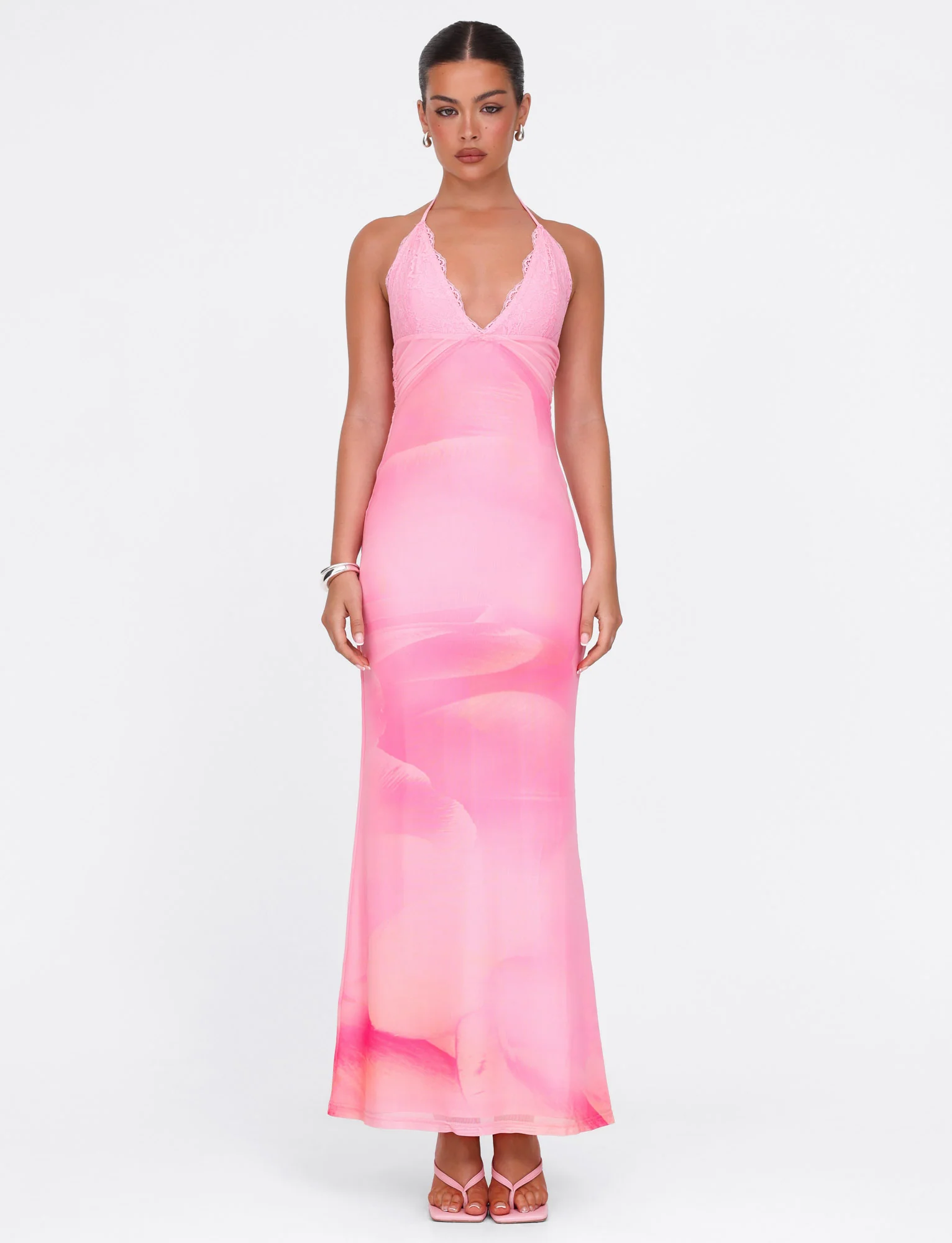 DENAE MAXI DRESS - PINK : FLORAL : PINK BLOSSOM - Image 6