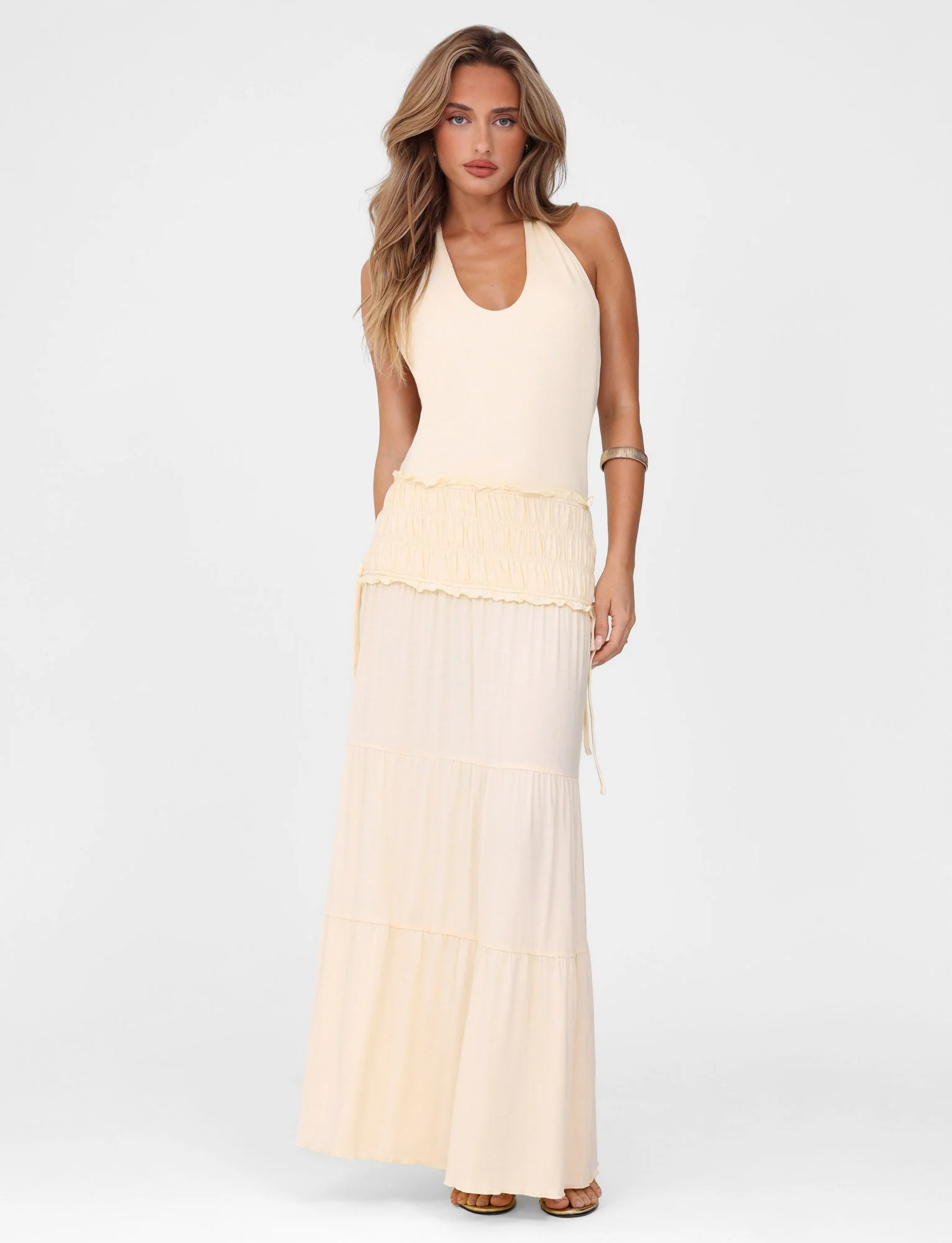 DENALI HALTER DRESS - NEUTRAL : BONE - Image 6