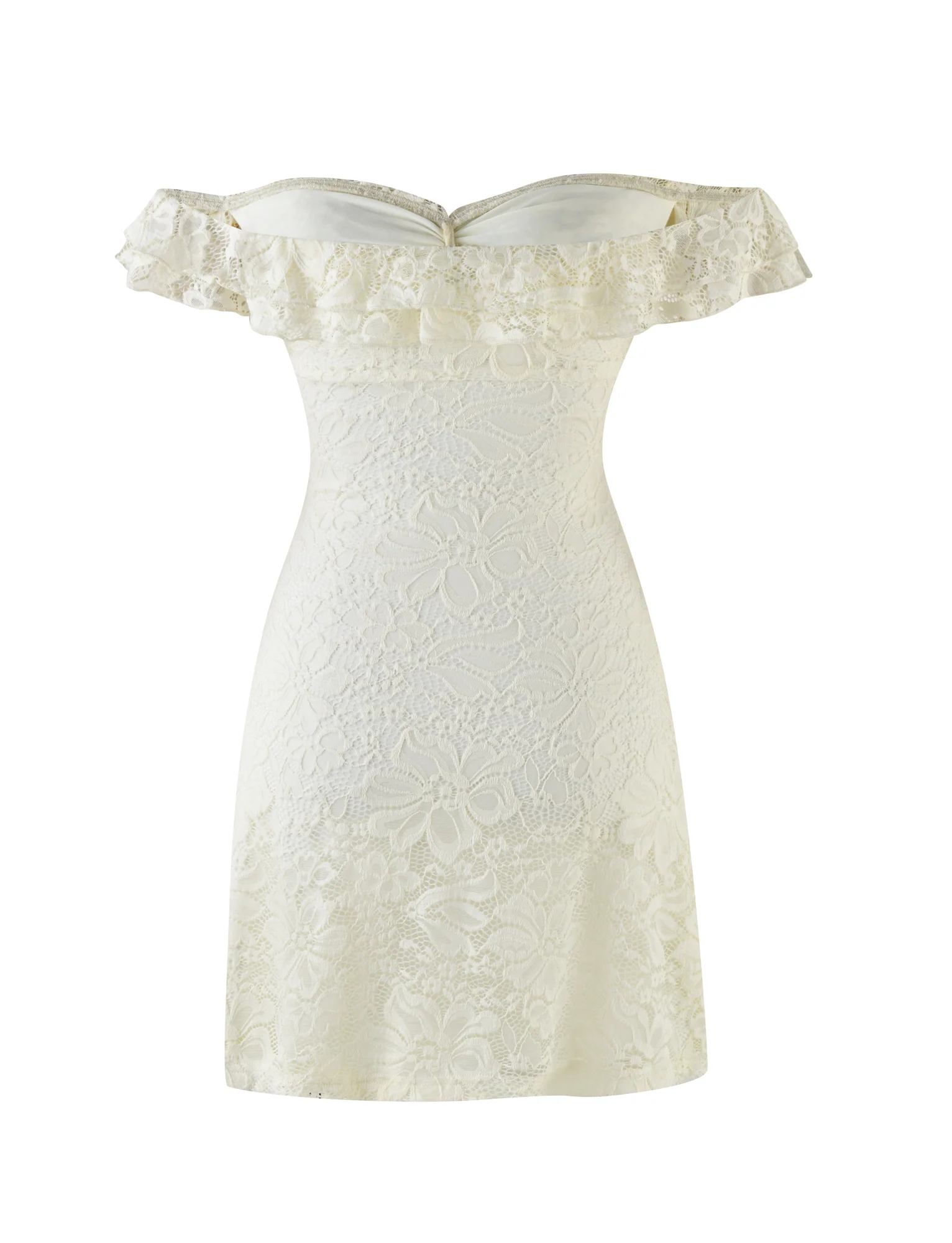 DENALI LACE MINI DRESS - CREAM LACE - Image 8