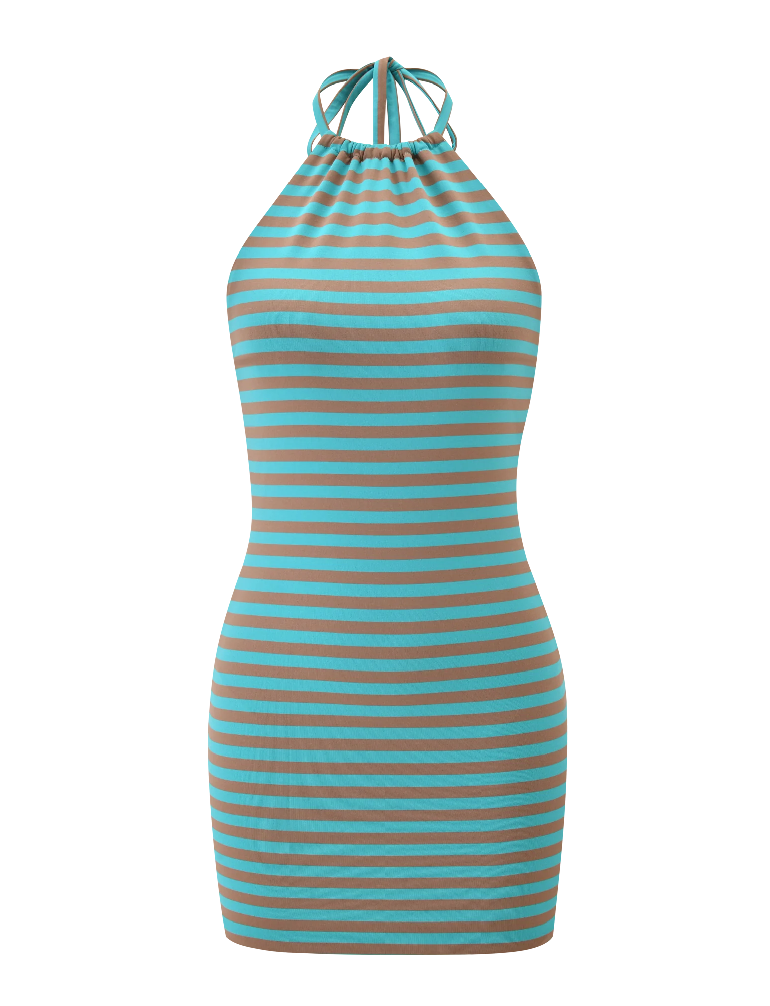 DILLON DRESS 2.0 - MUSHROOM AQUA STRIPE - Image 8