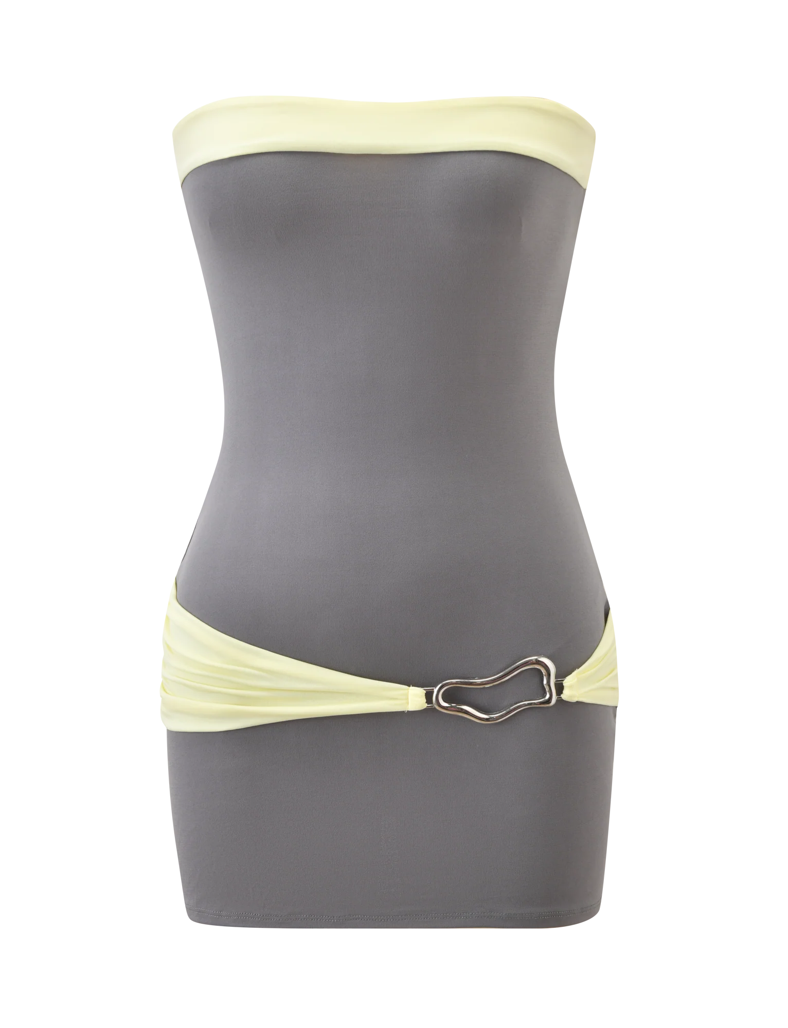 EOS MINI DRESS - GREY AND YELLOW - Image 8