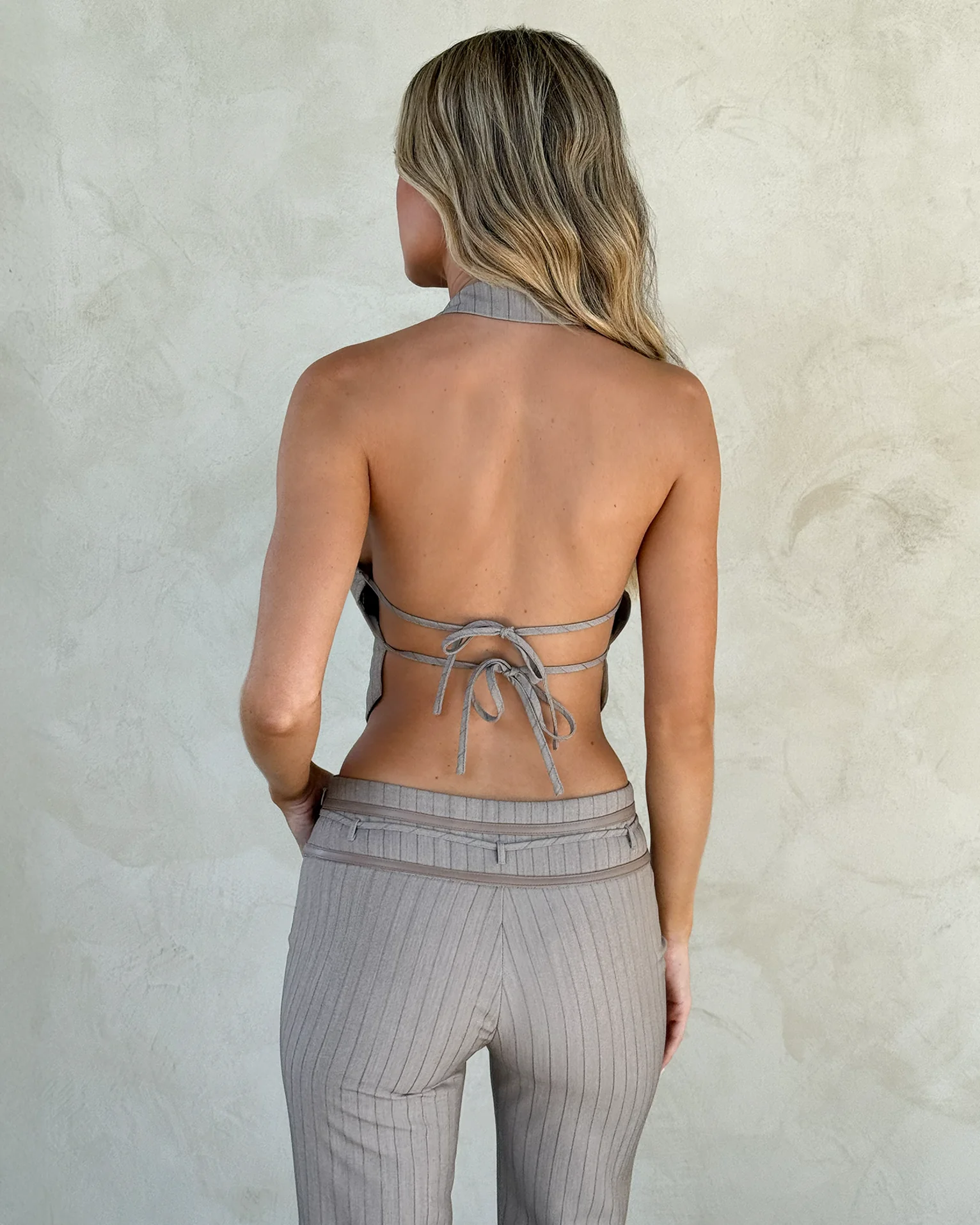 FEDRA VEST - TAN PINSTRIPE - Image 2