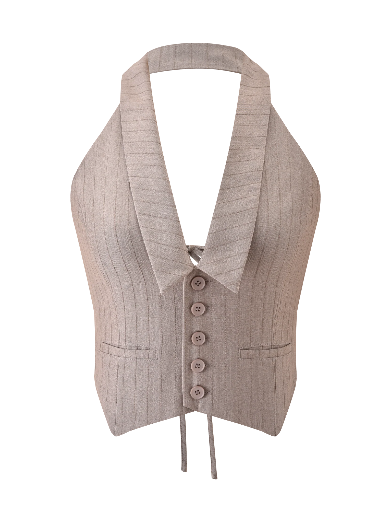 FEDRA VEST - TAN PINSTRIPE - Image 8