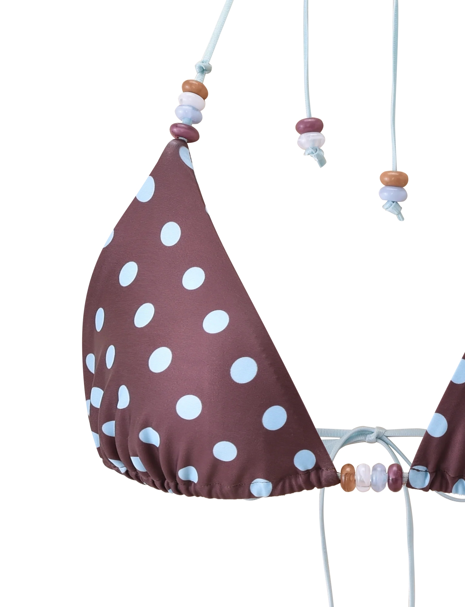 FINLEA BIKINI TOP - BROWN AND BLUE POLKA DOT - Image 10