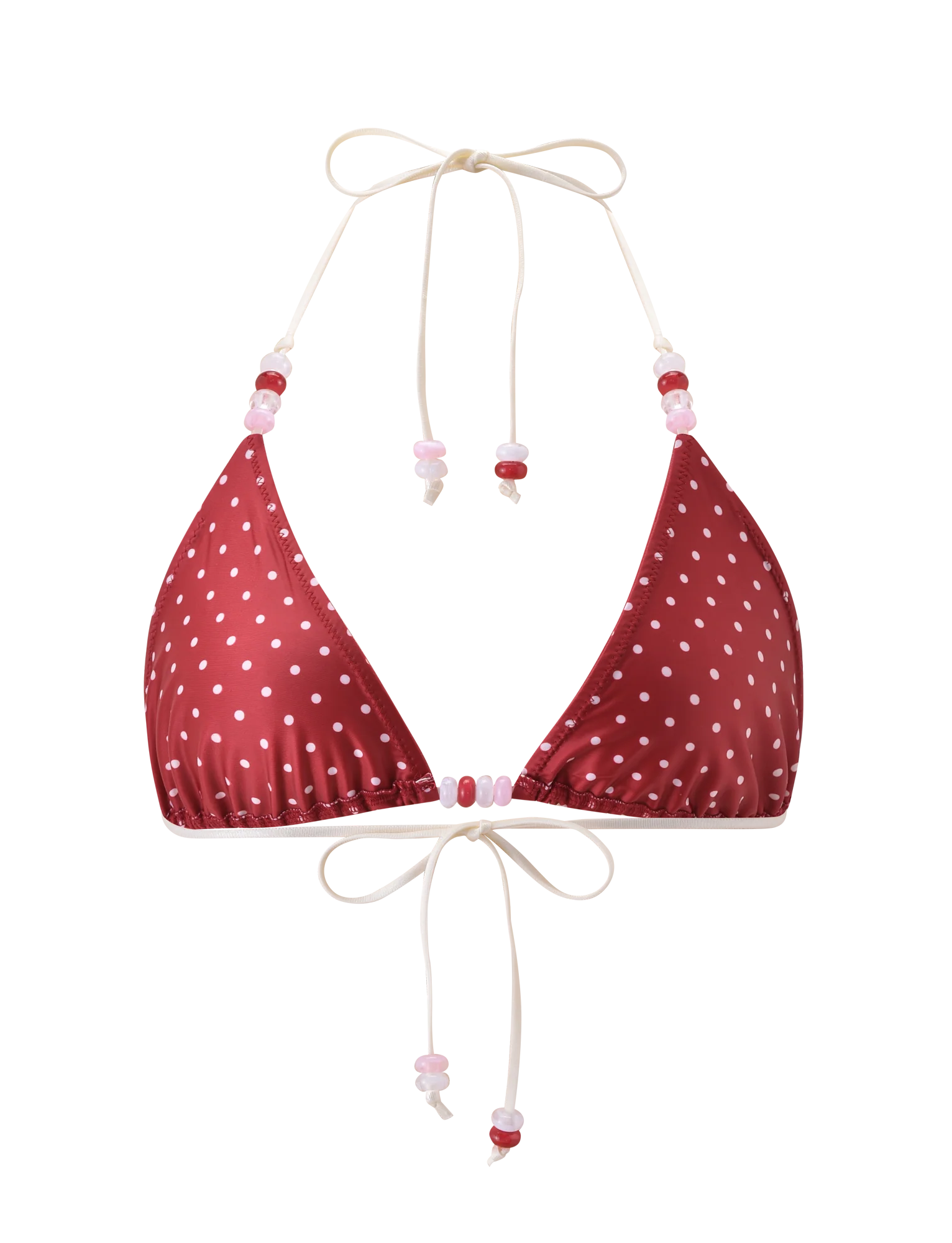 FINLEA BIKINI TOP - RED AND CREAM POLKA DOT - Image 10
