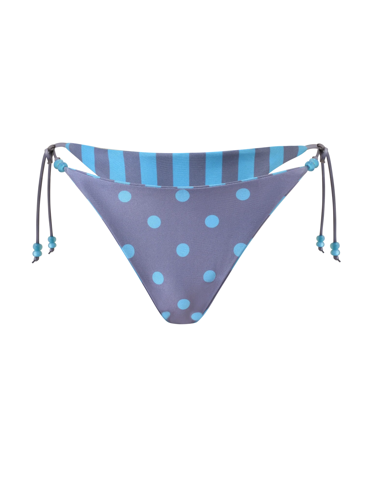 FINLEA REVERSIBLE BIKINI BOTTOM - BLUE GREY DOT AND STRIPE - Image 9