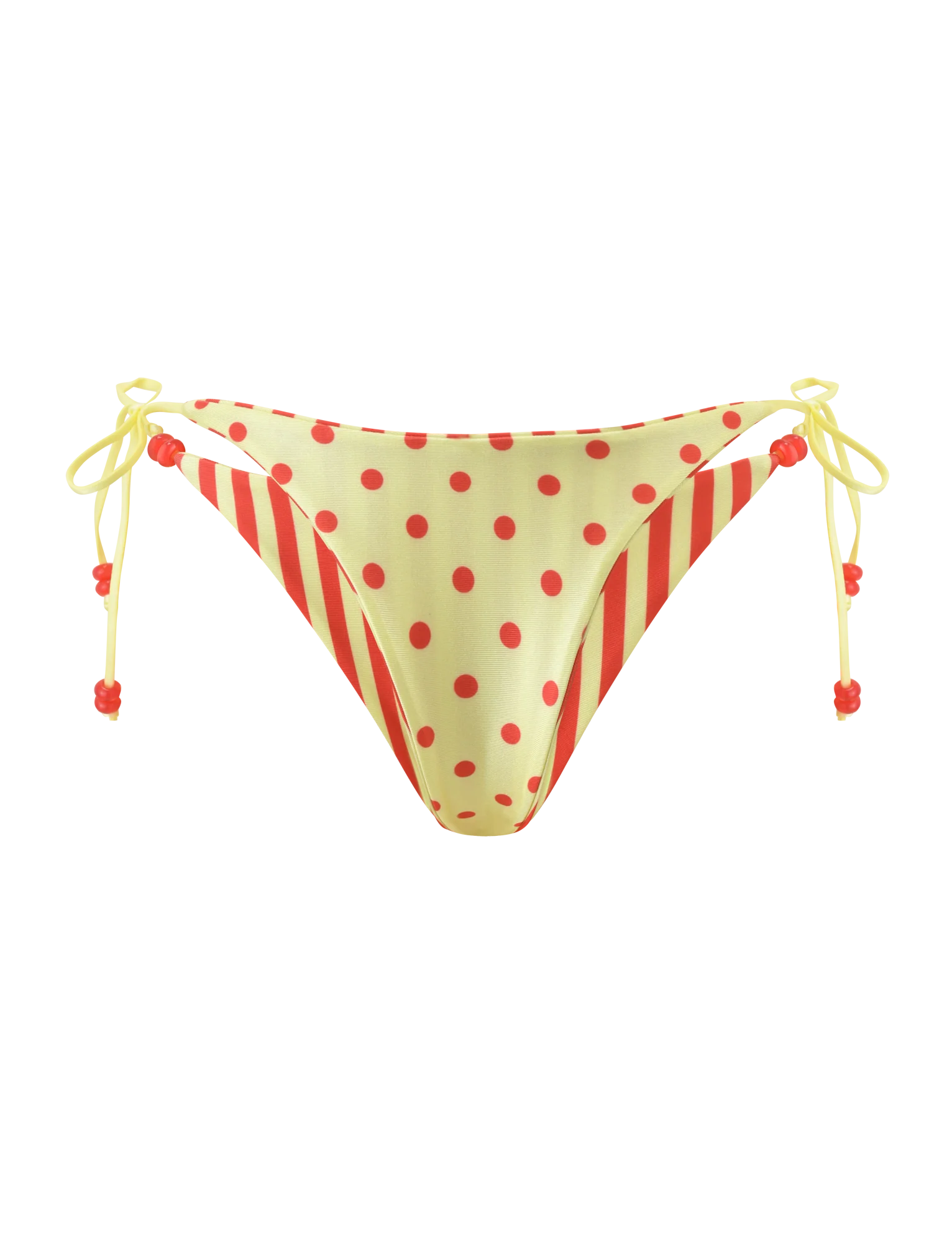 FINLEA REVERSIBLE BIKINI BOTTOM - RED YELLOW DOT AND STRIPE - Image 8