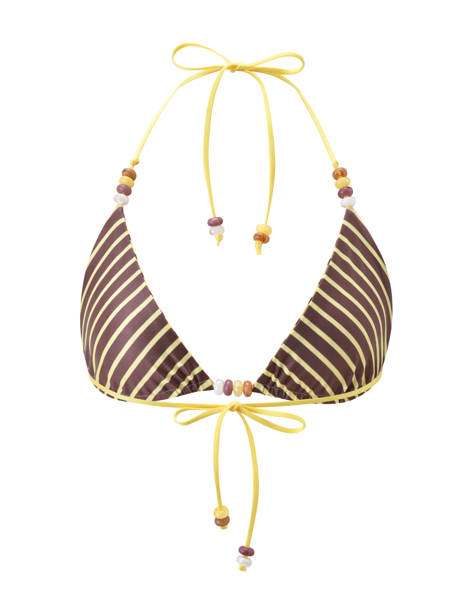 FINLEA REVERSIBLE BIKINI TOP - BROWN AND YELLOW STRIPE - Image 10