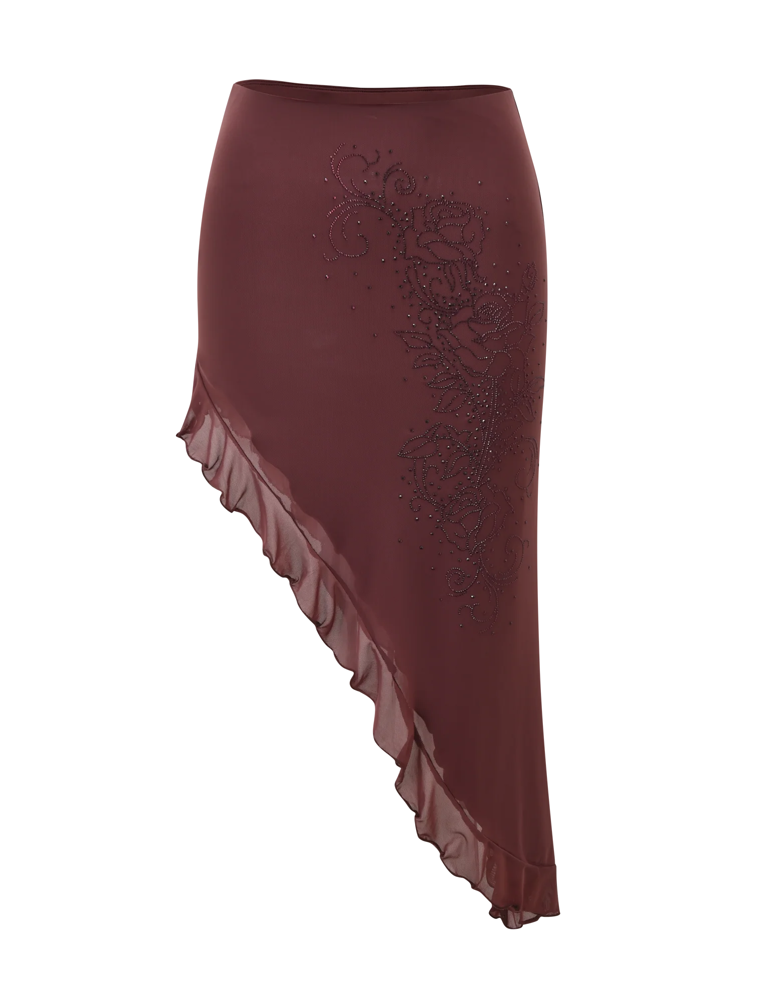 GEORGIE DIAMANTE HI LO SKIRT - CHOCOLATE - Image 6