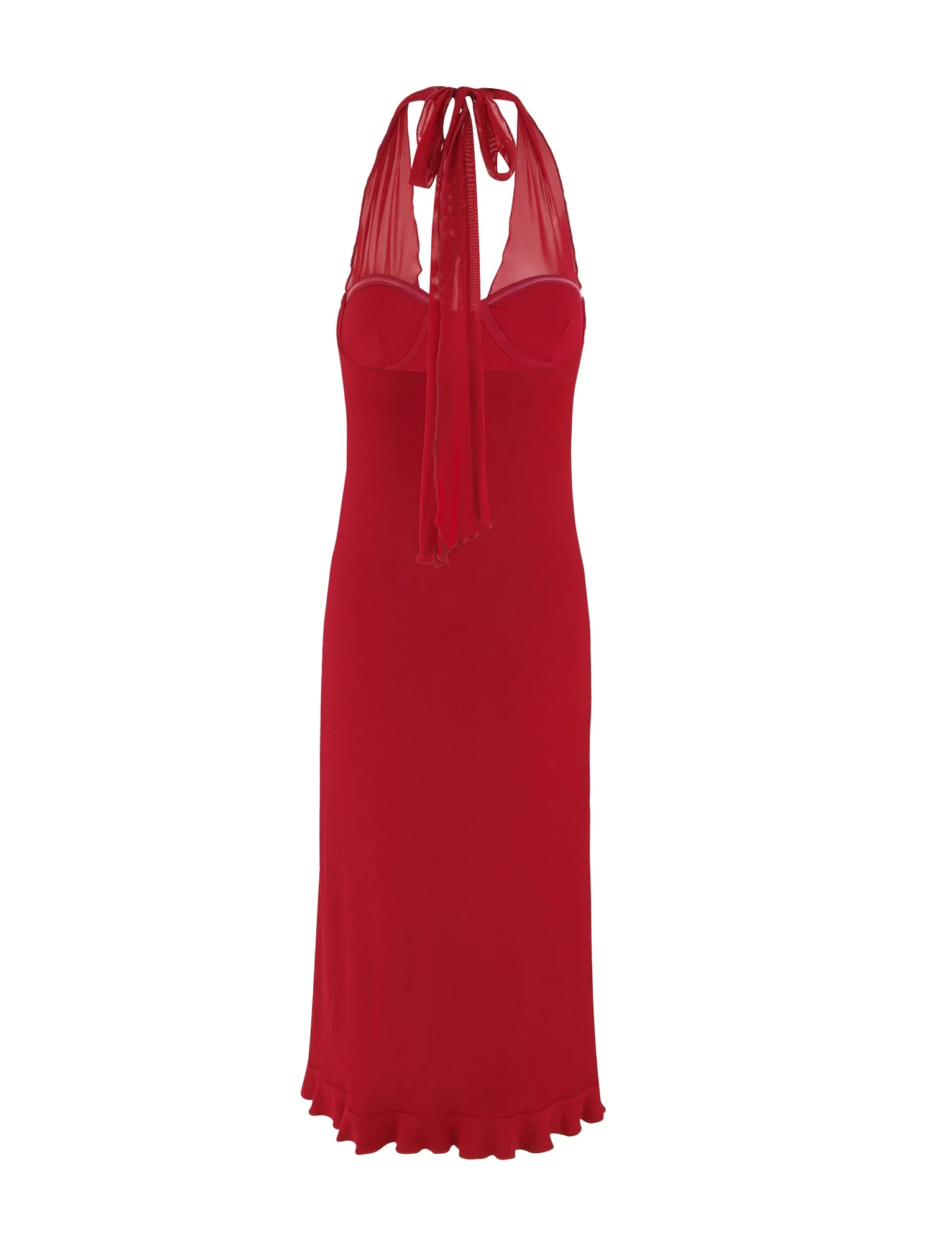 GRANGER MIDI DRESS - RED : CHERRY RED - Image 8