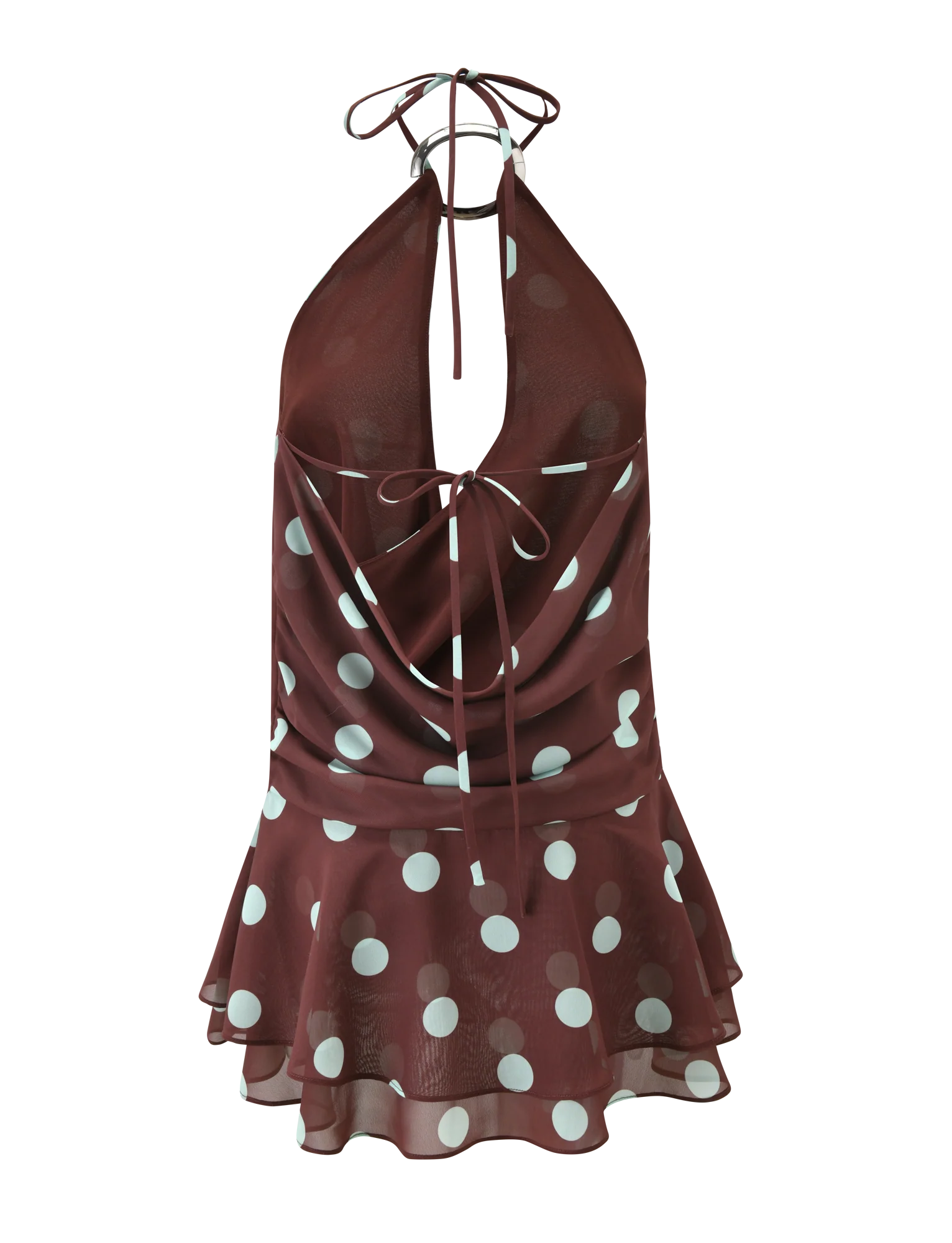 INDIGO MINI DRESS 2.0 - CHOCOLATE BLUE DOT - Image 9