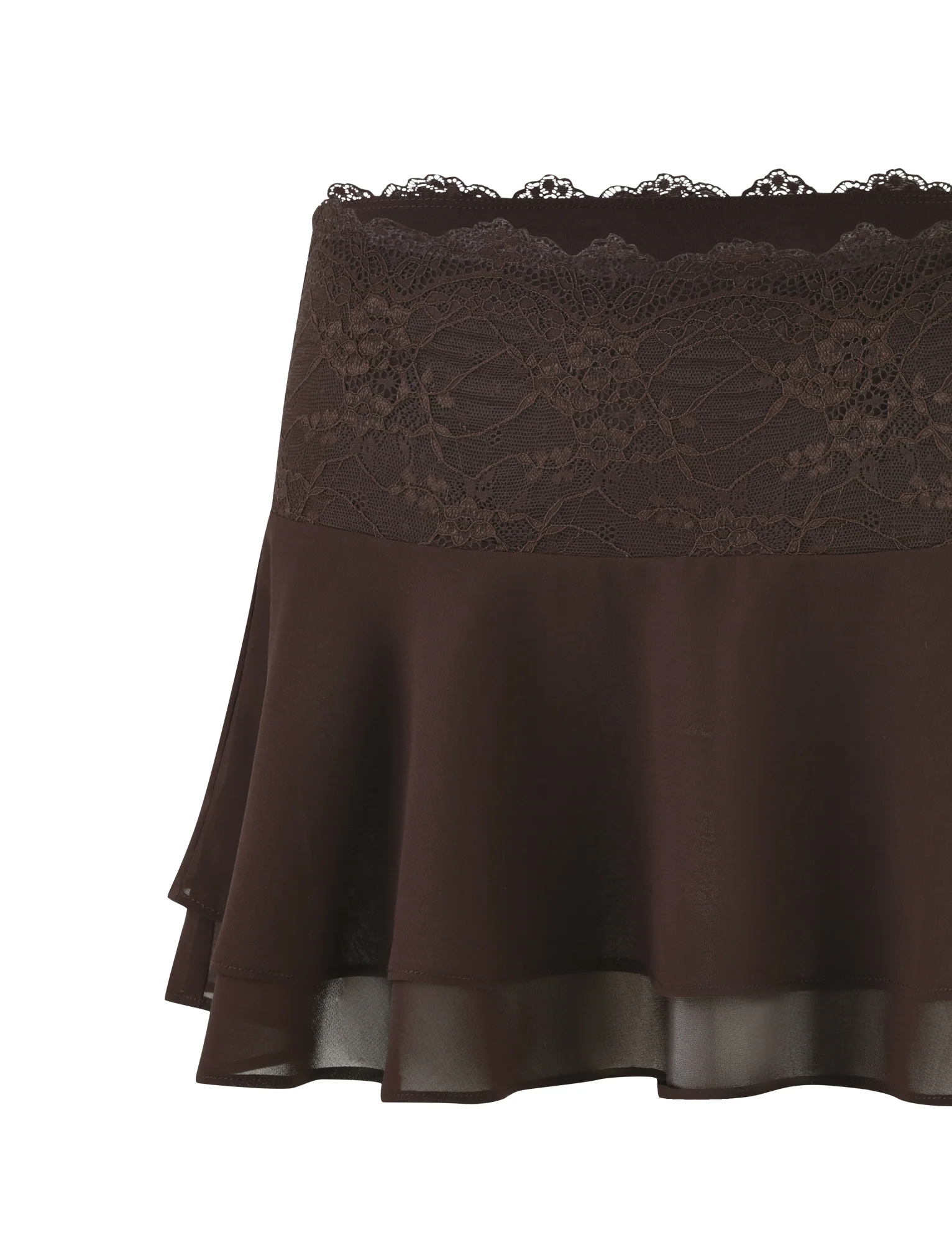 INDIGO MINI SKIRT - BROWN : CHOCOLATE - Image 9