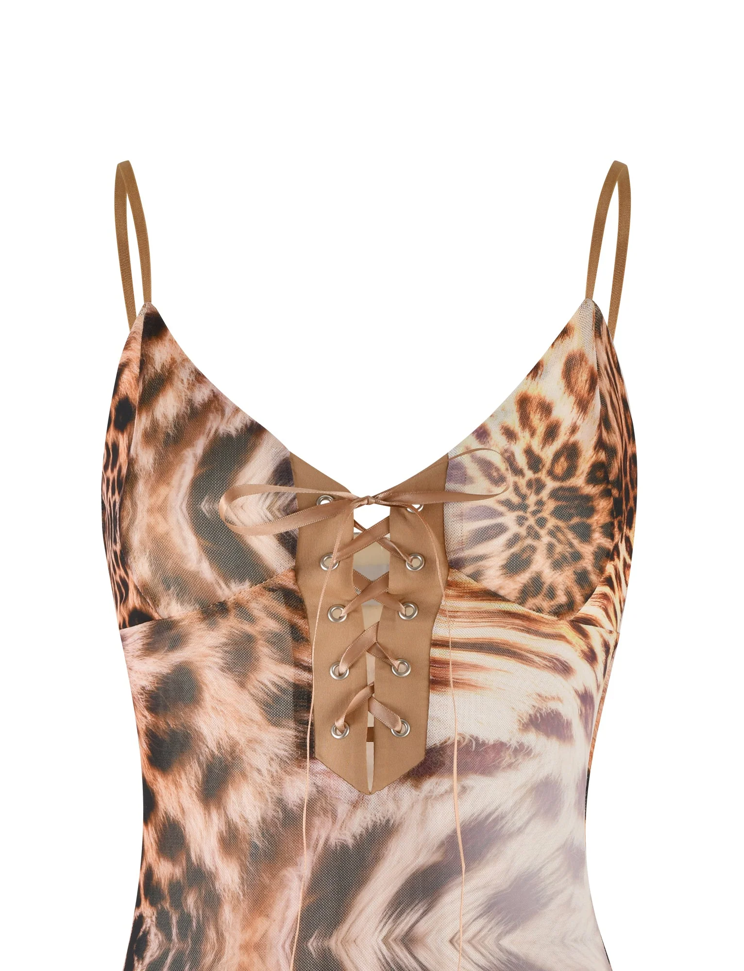 KALILAH MINI DRESS - NEUTRAL : LEOPARD HAZE - Image 9