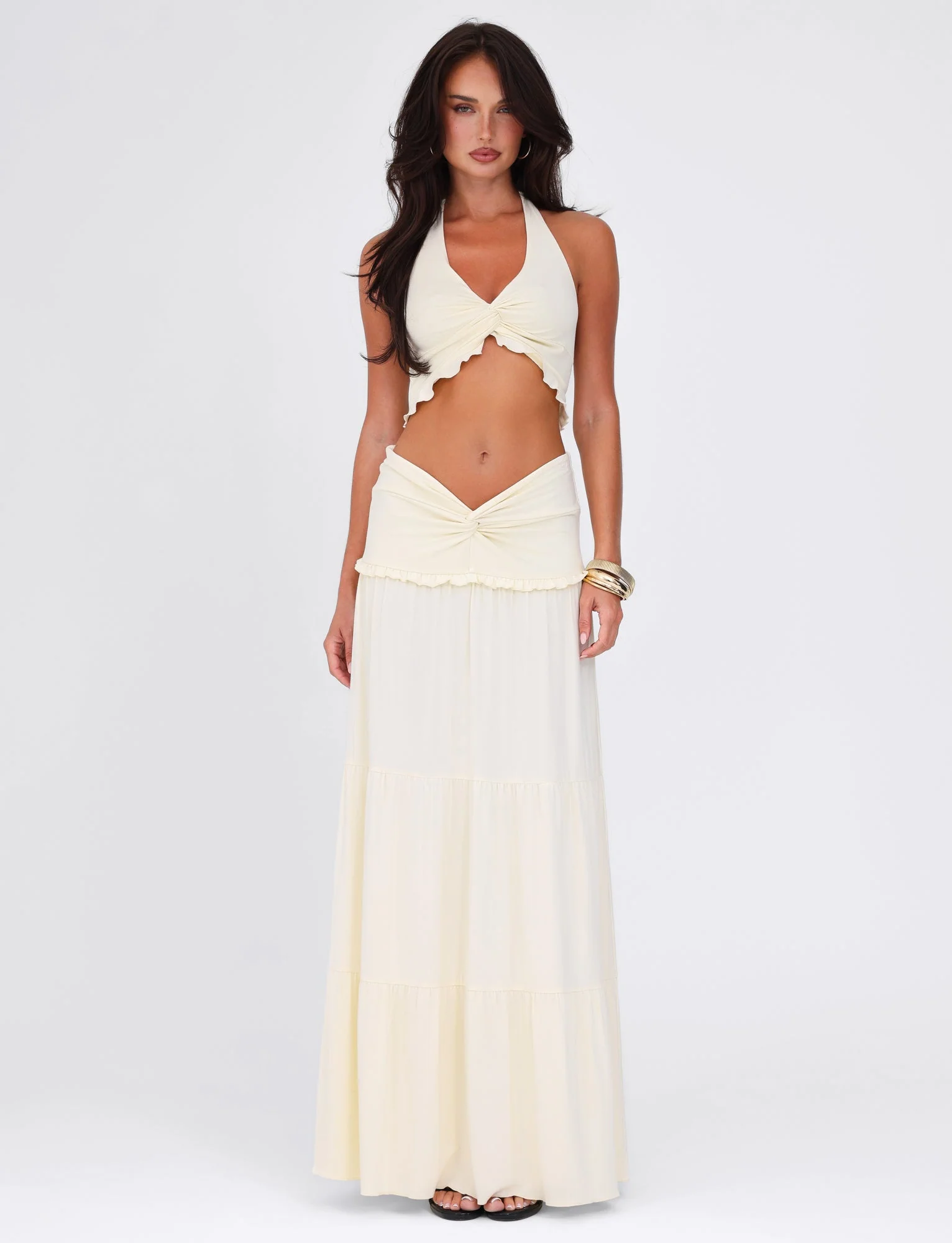 KATYA MAXI SKIRT - WHITE : CREAM - Image 6