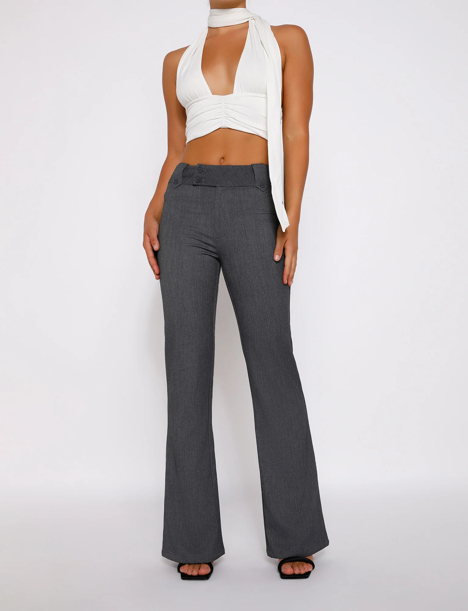 KITTIE HIGH RISE PANT - GREY - Image 4