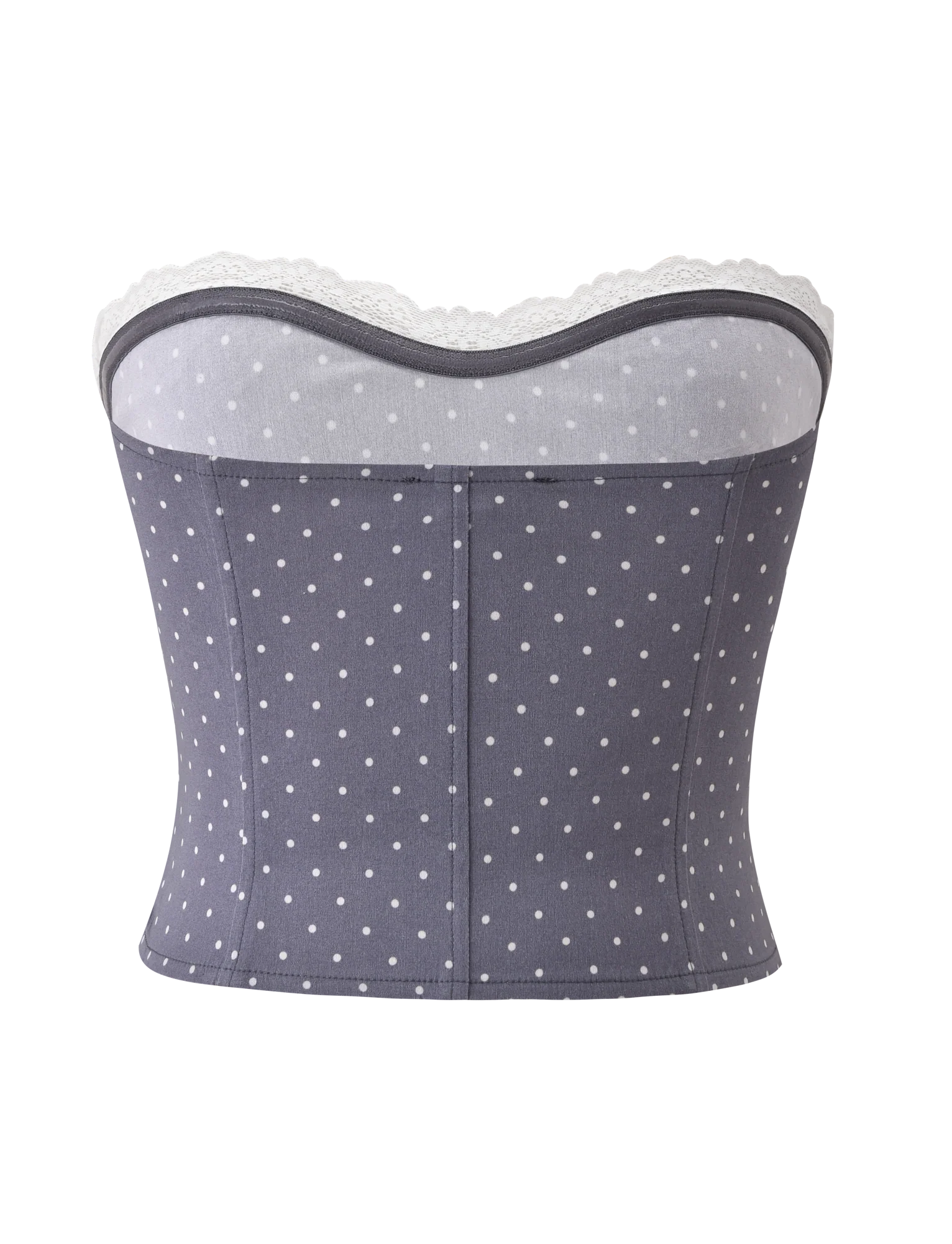 KITTIE LACE CORSET - GREY DOT - Image 8
