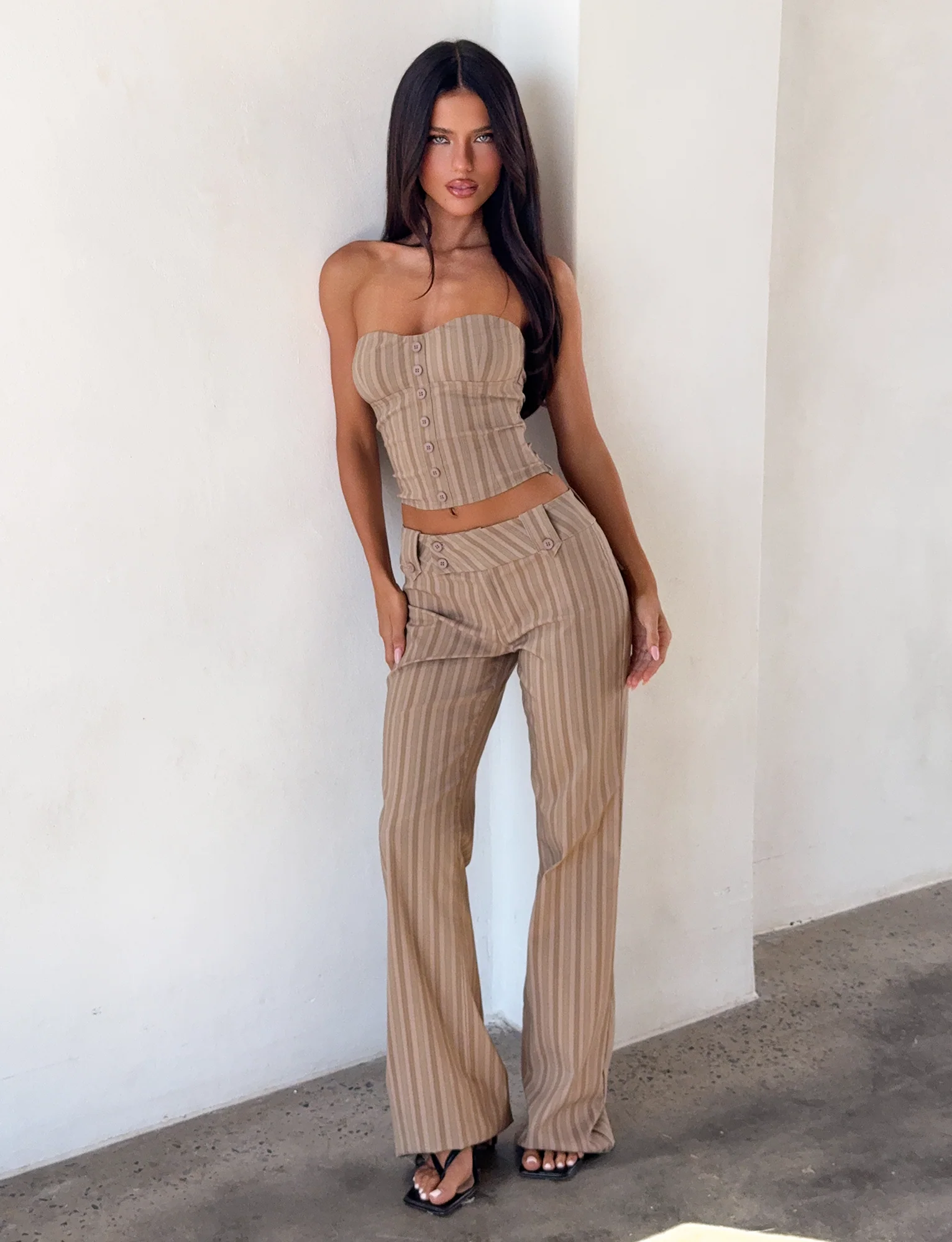 KITTIE PANT - TAUPE STRIPE