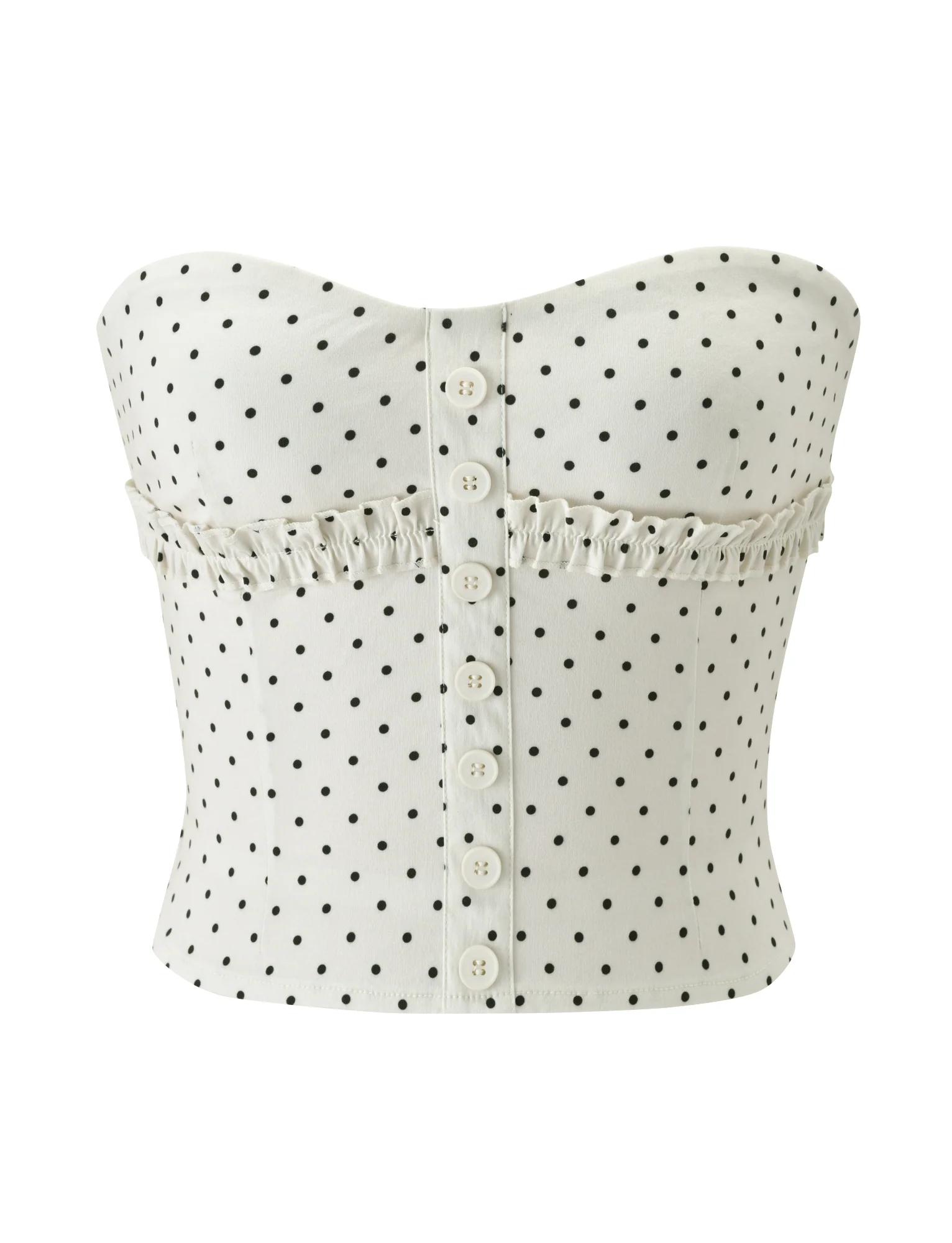 KITTIE STRAPLESS CORSET - CREAM DOT - Image 7
