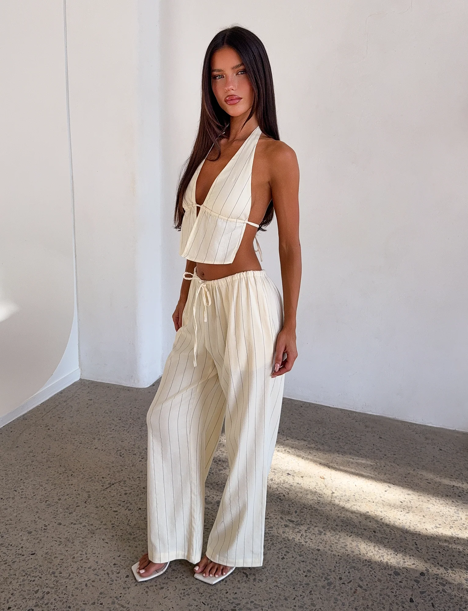 LAINEY PANT - BEIGE STRIPE - Image 4
