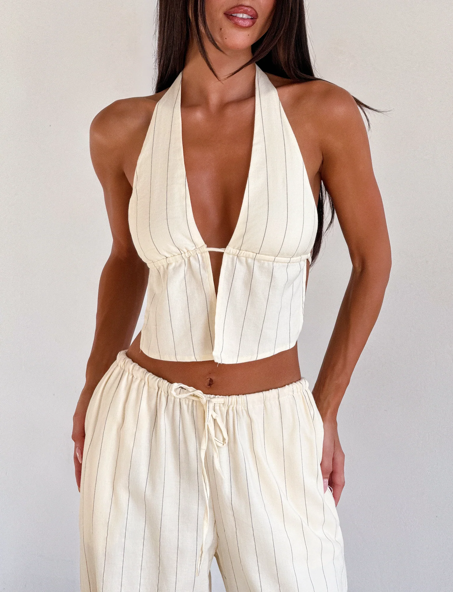 LAINEY TOP - BEIGE STRIPE - Image 2