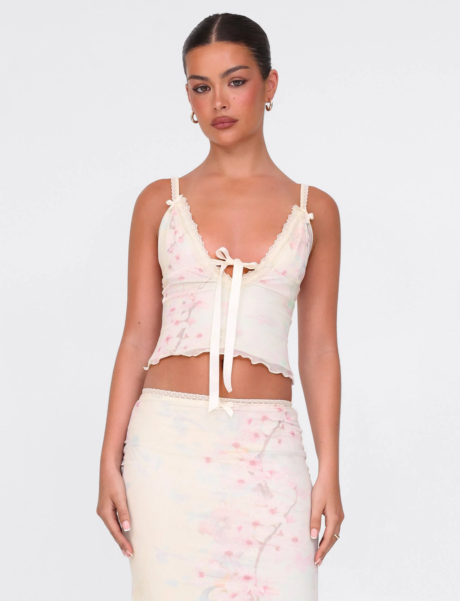 LONIE TOP - NEUTRAL : FLORAL : WASHED CHERRY BLOSSOM - Image 5