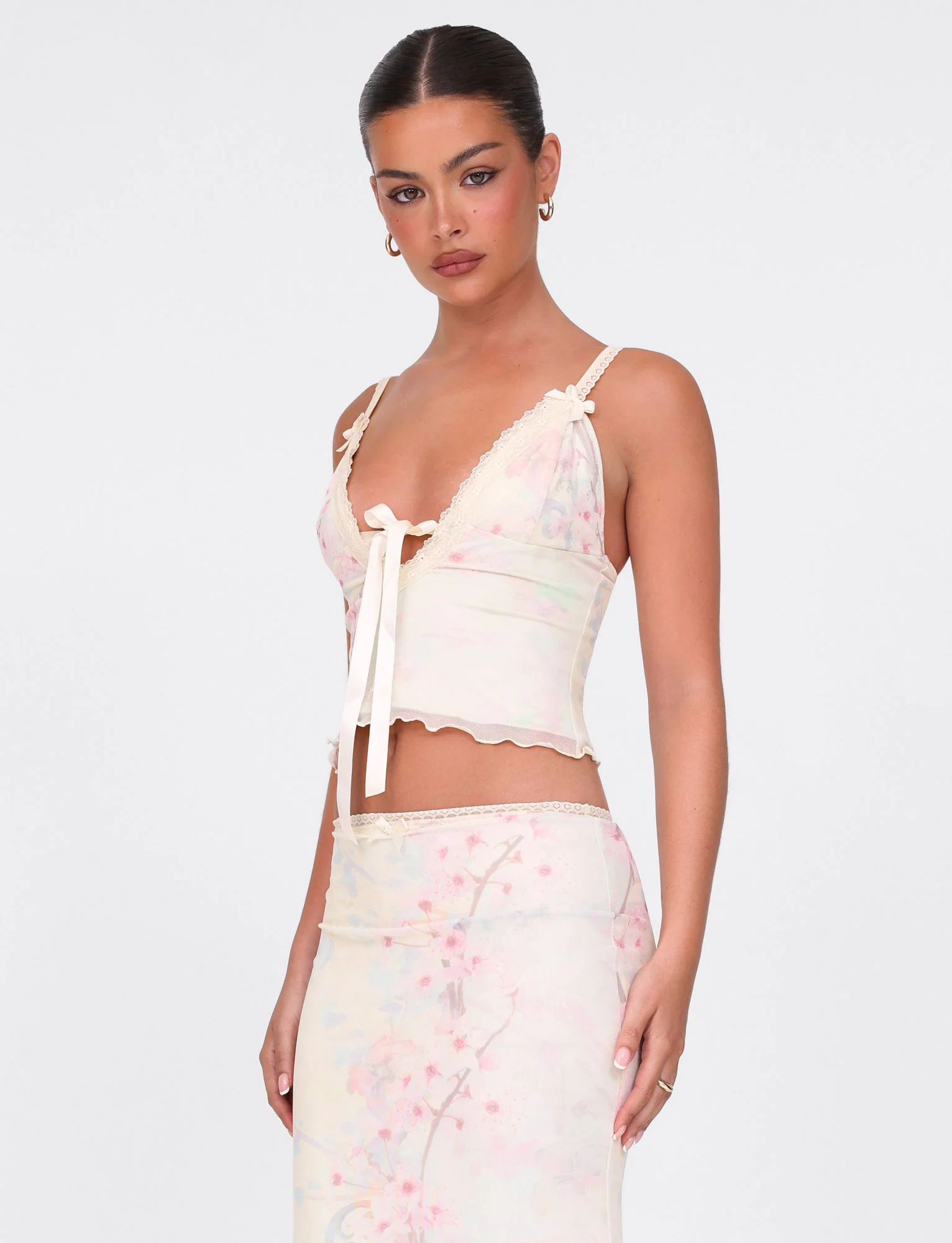LONIE TOP - NEUTRAL : FLORAL : WASHED CHERRY BLOSSOM - Image 6