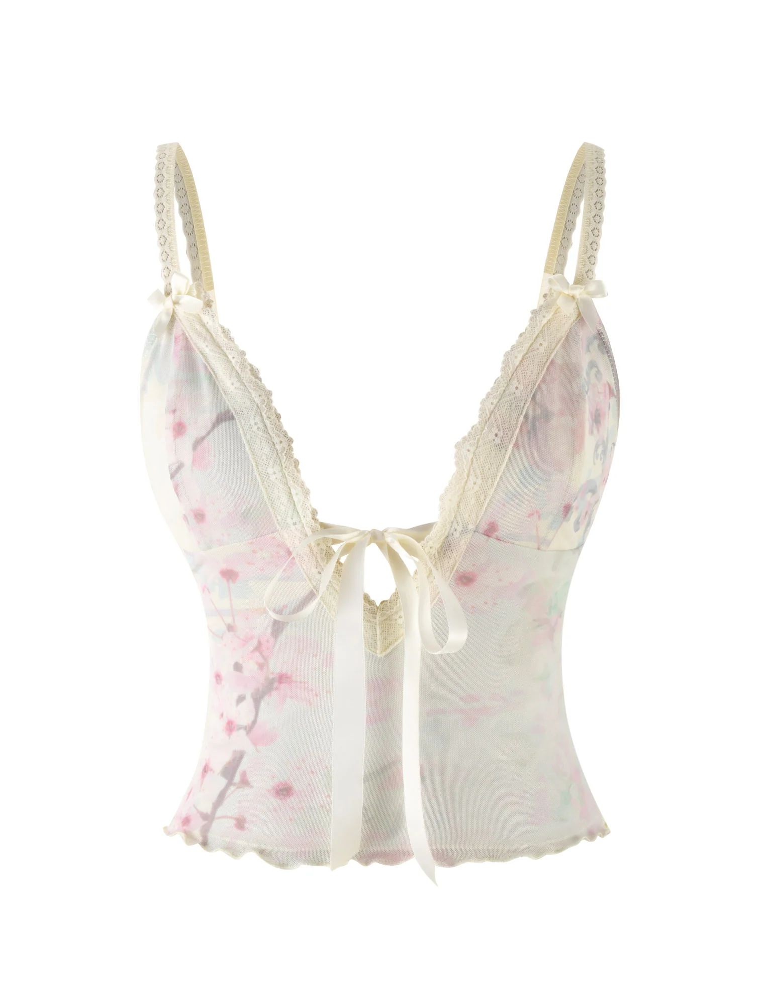 LONIE TOP - NEUTRAL : FLORAL : WASHED CHERRY BLOSSOM - Image 8