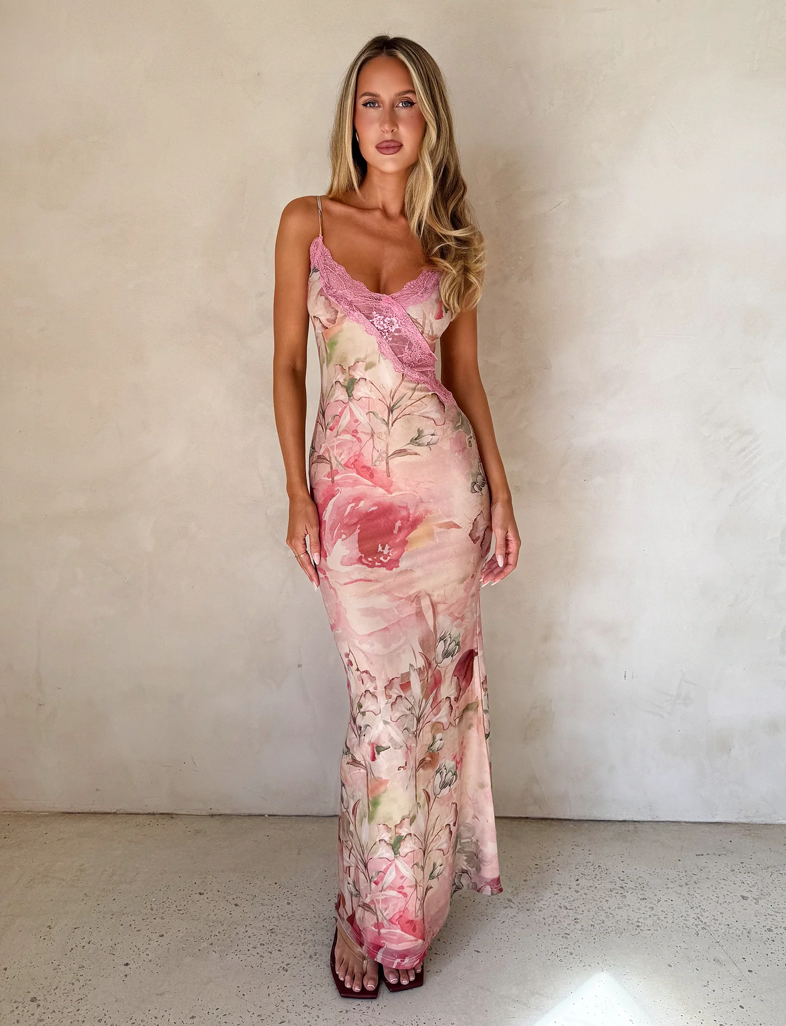 LYRE MAXI DRESS - WATERCOLOUR FLORAL - Image 4