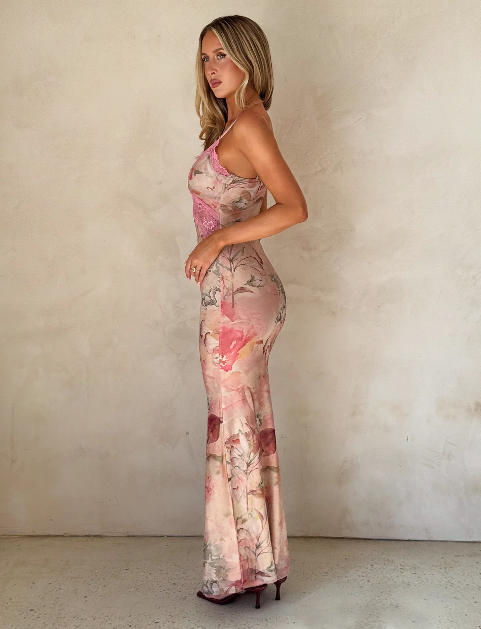 LYRE MAXI DRESS - WATERCOLOUR FLORAL - Image 6
