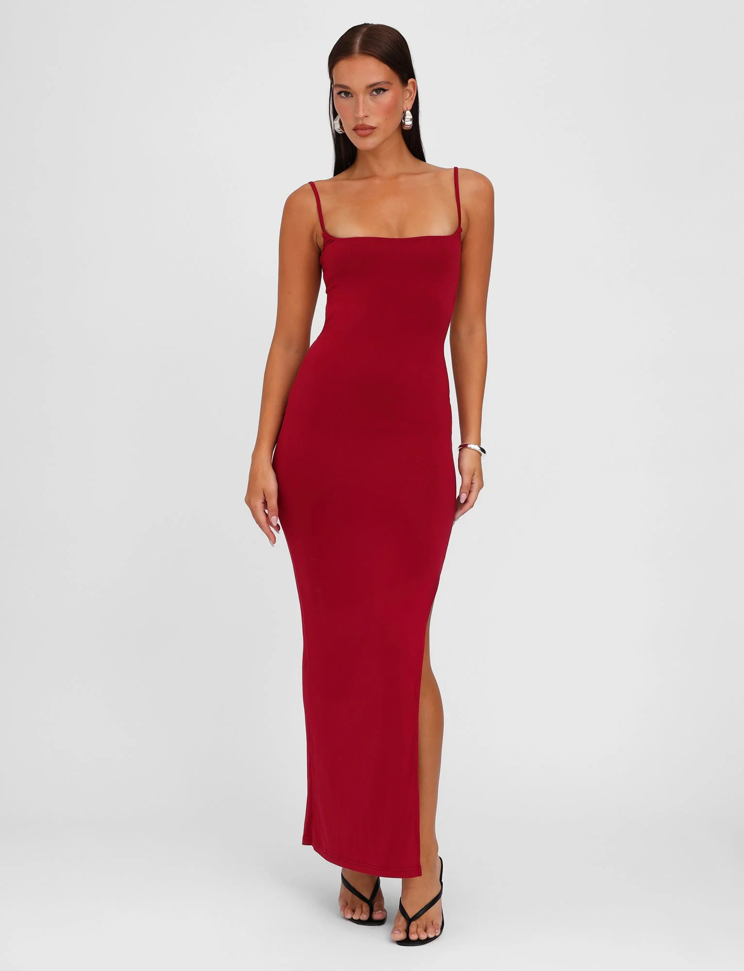 MINERVA MAXI DRESS - RED : BERRY RED - Image 7