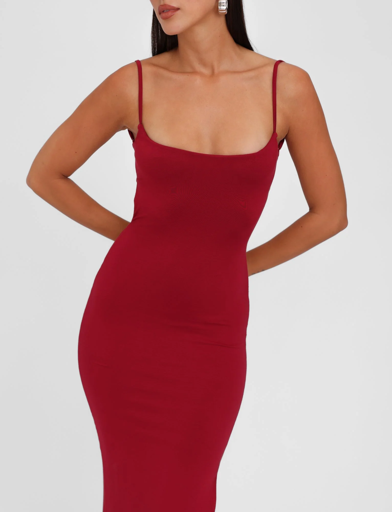 MINERVA MAXI DRESS - RED : BERRY RED - Image 8
