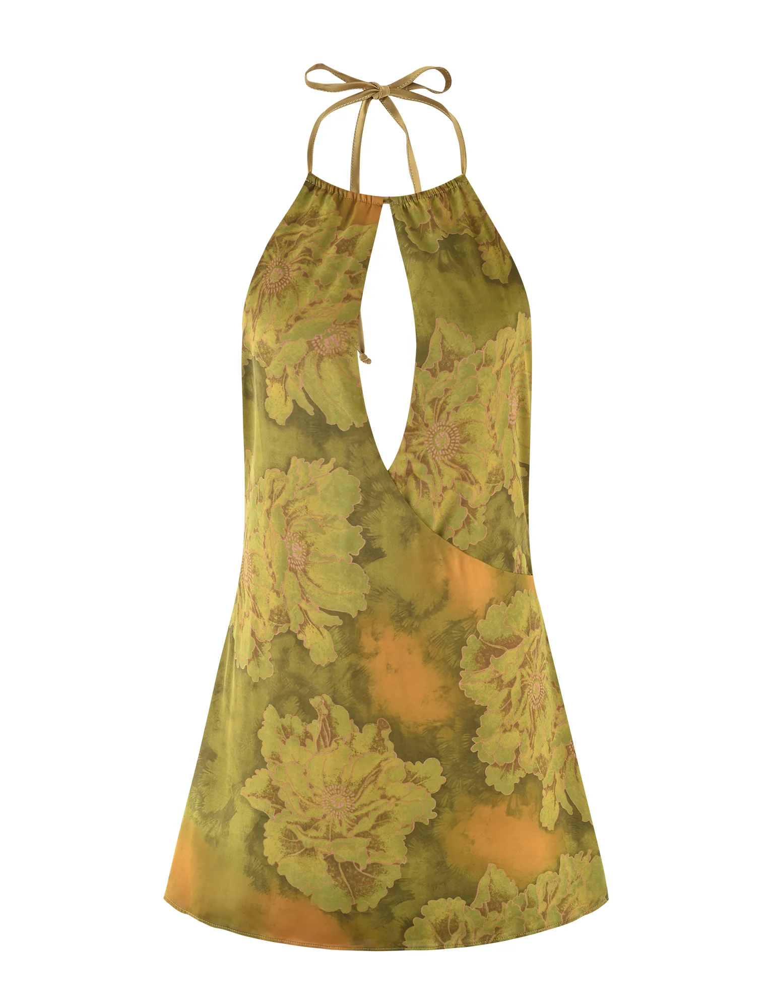 MONROE DRESS - GREEN : WATER COLOUR FLORAL - Image 8