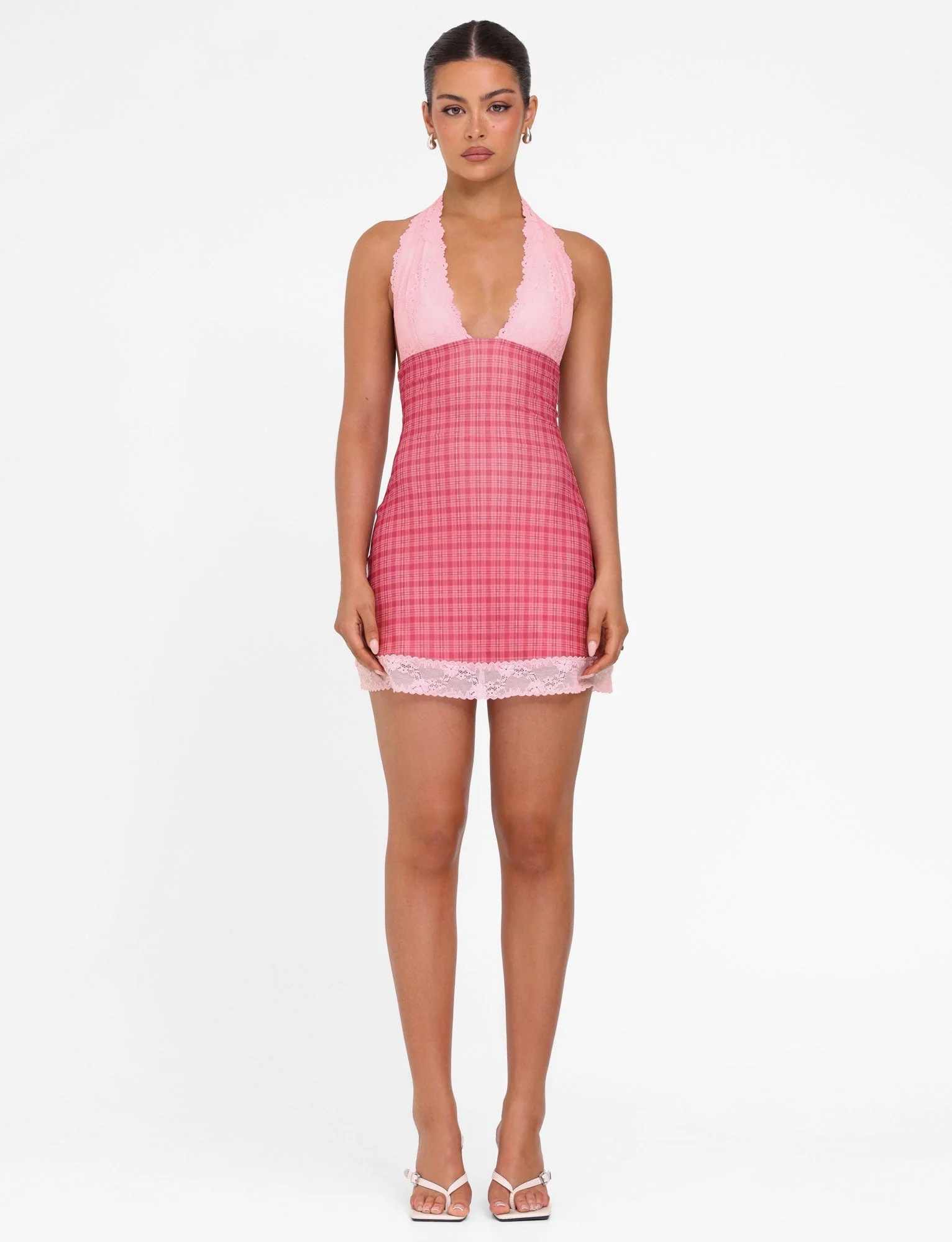 NAVIA DRESS - RED : RED CHECK - Image 2