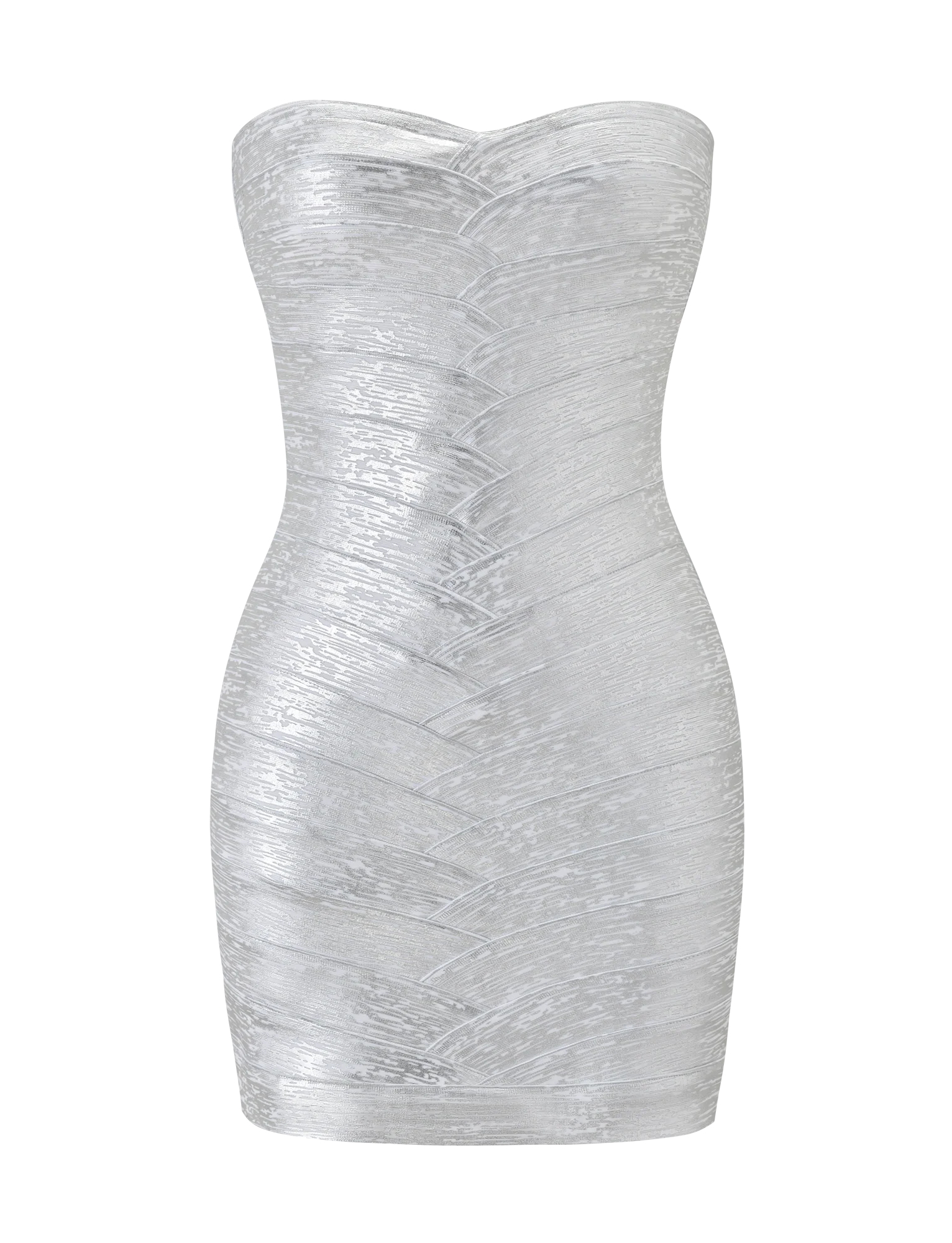 NIYA METALLIC BANDAGE DRESS - LIQUID SILVER - Image 7