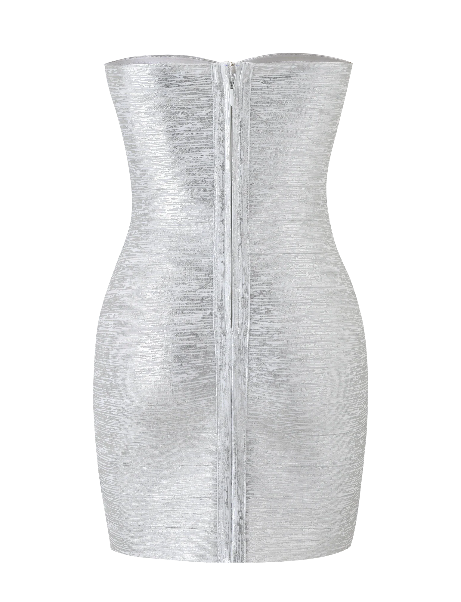 NIYA METALLIC BANDAGE DRESS - LIQUID SILVER - Image 8