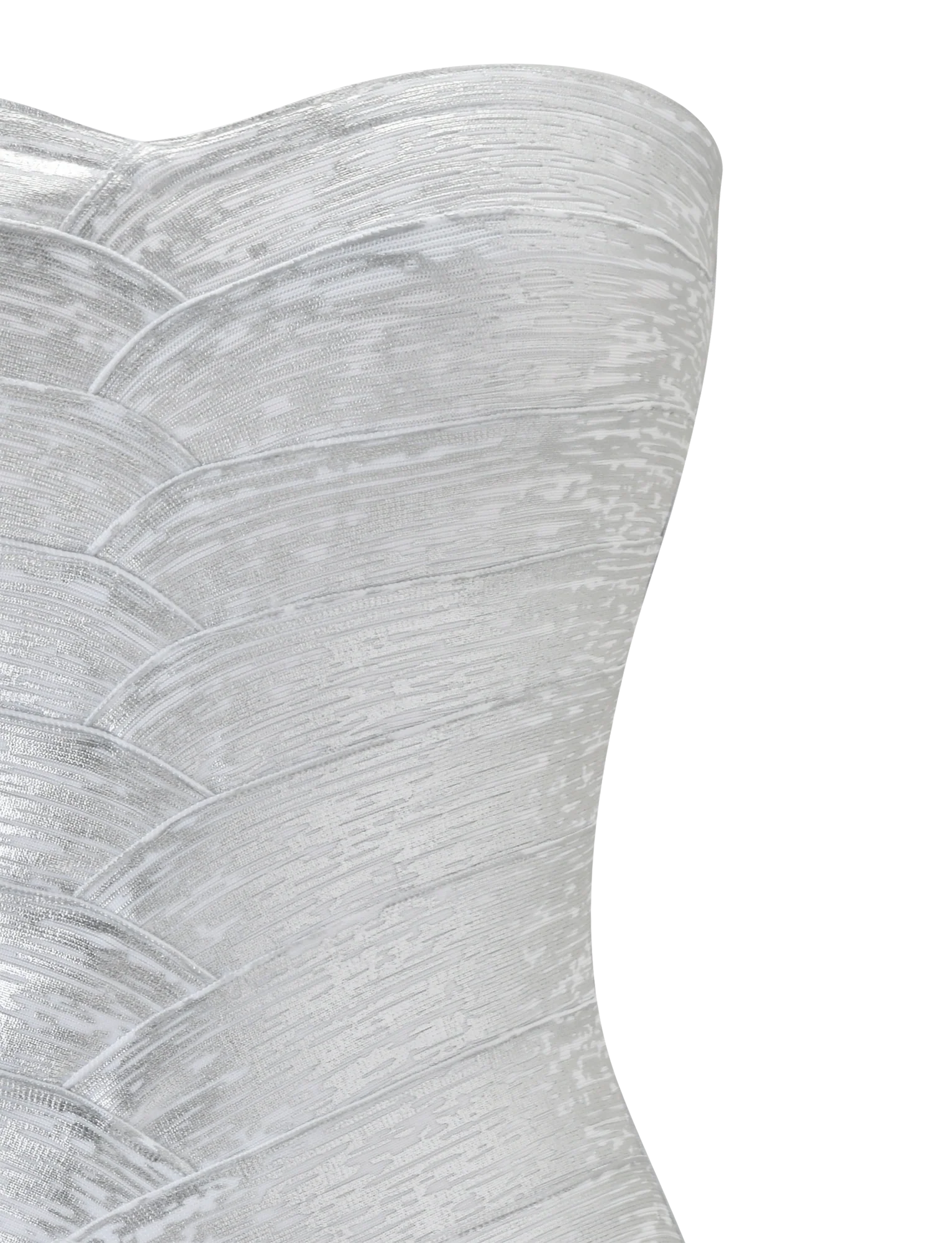 NIYA METALLIC BANDAGE DRESS - LIQUID SILVER - Image 9