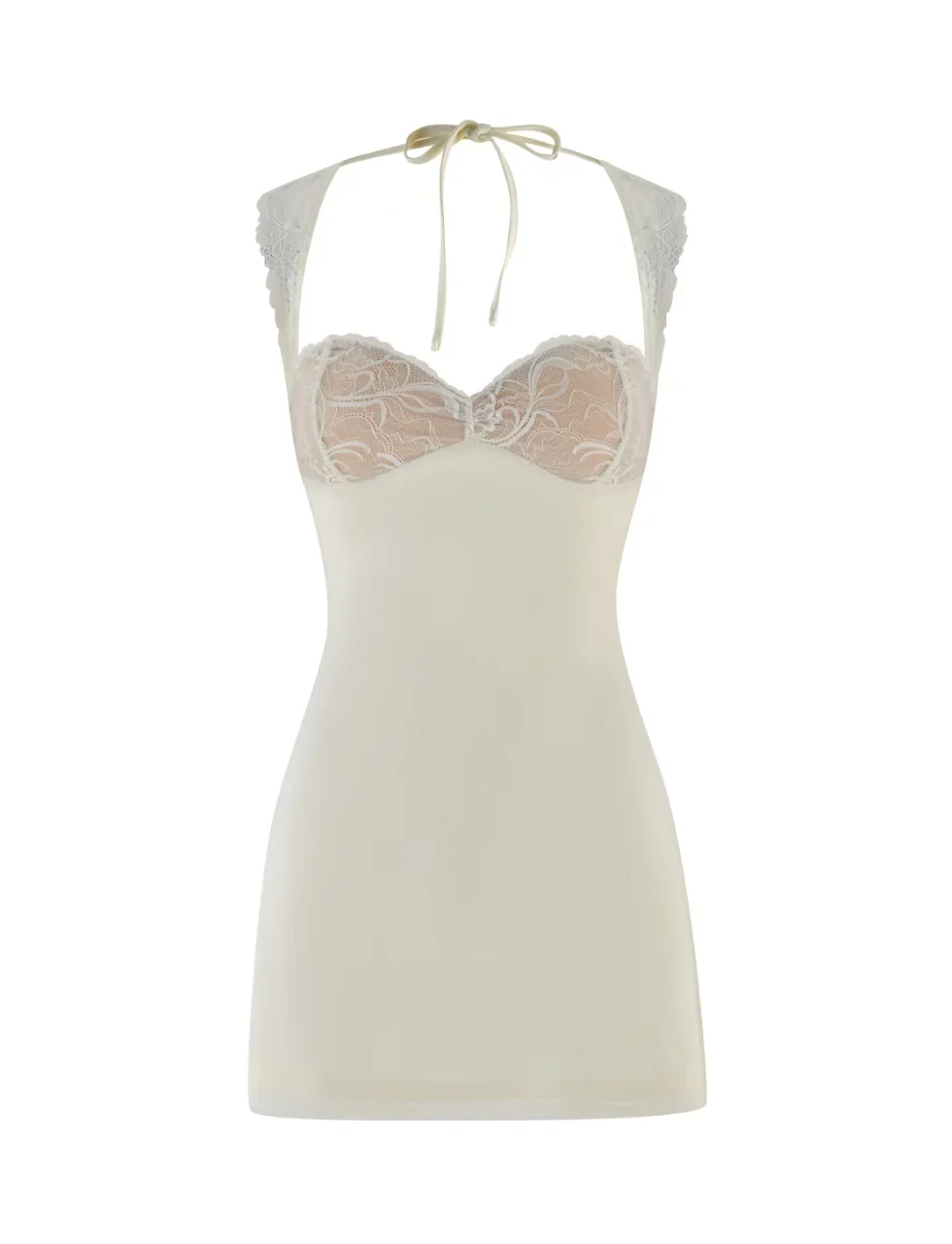 NYOMI MINI DRESS - WHITE : CREAM - Image 7
