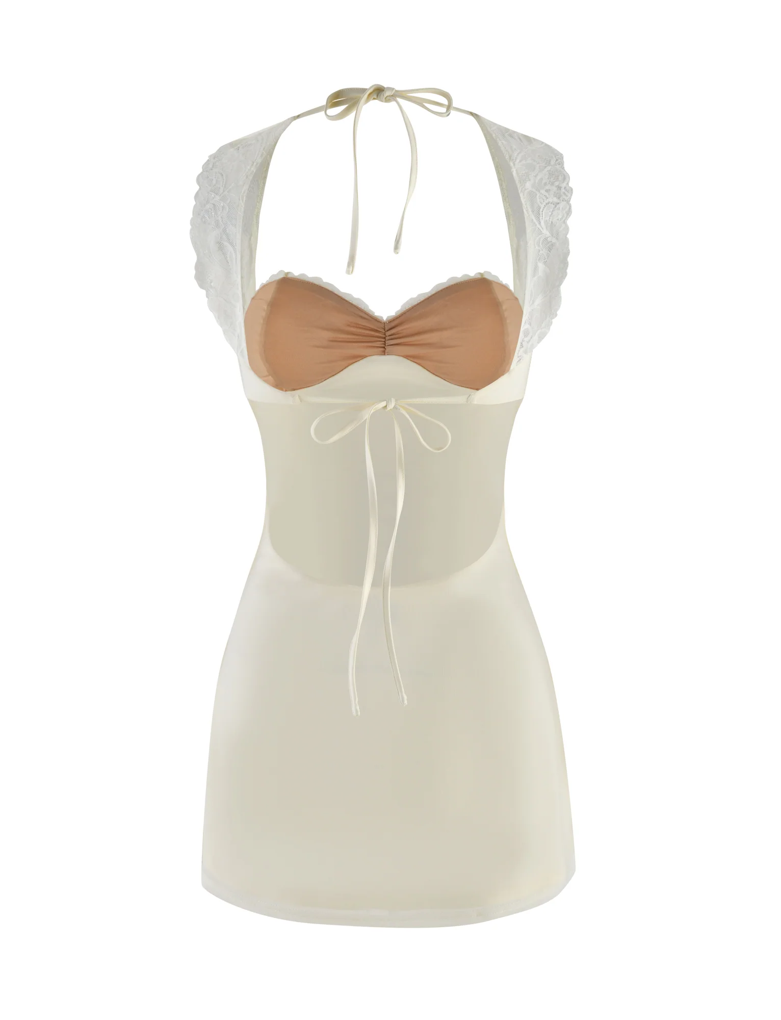 NYOMI MINI DRESS - WHITE : CREAM - Image 8