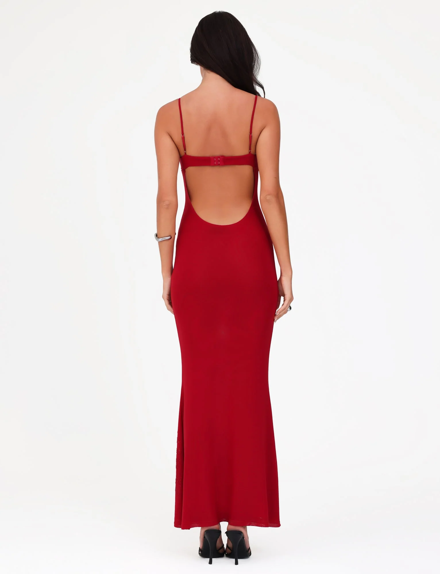 OCTAVIA MAXI DRESS - RED : CHERRY RED - Image 4