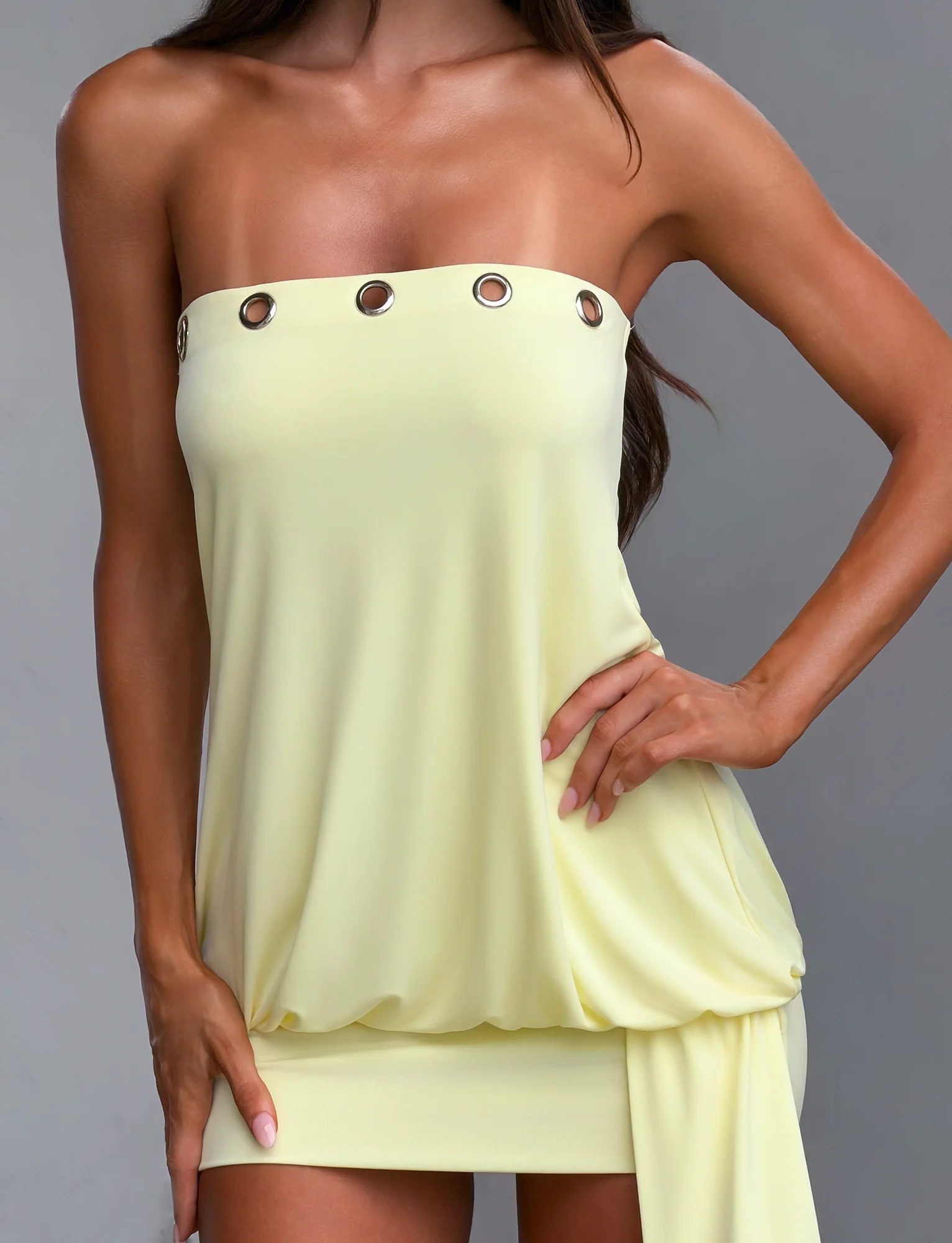 RAVENNA MINI DRESS - BUTTER YELLOW - Image 2