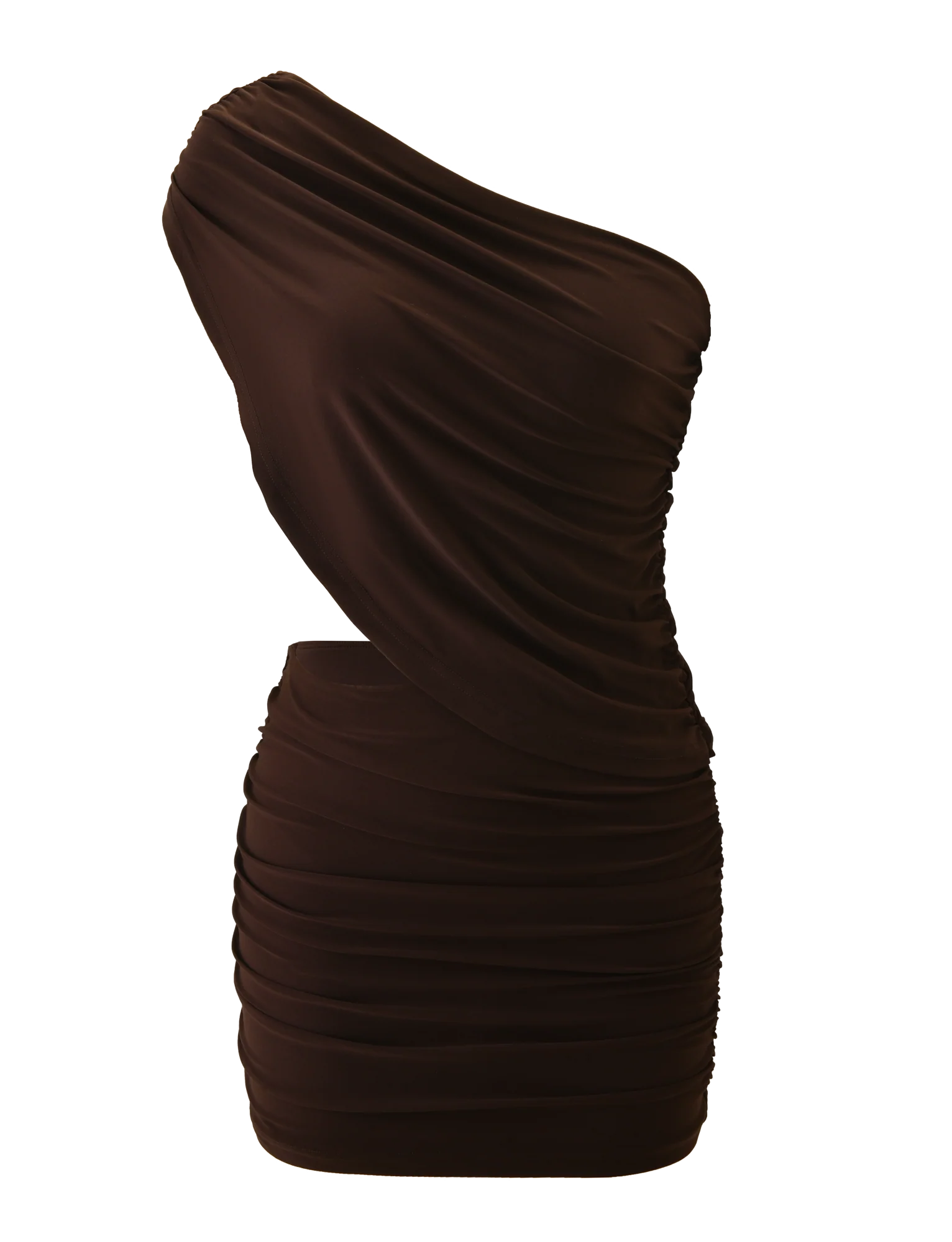 RYLAND DRAPED MINI DRESS - CHOCOLATE - Image 6