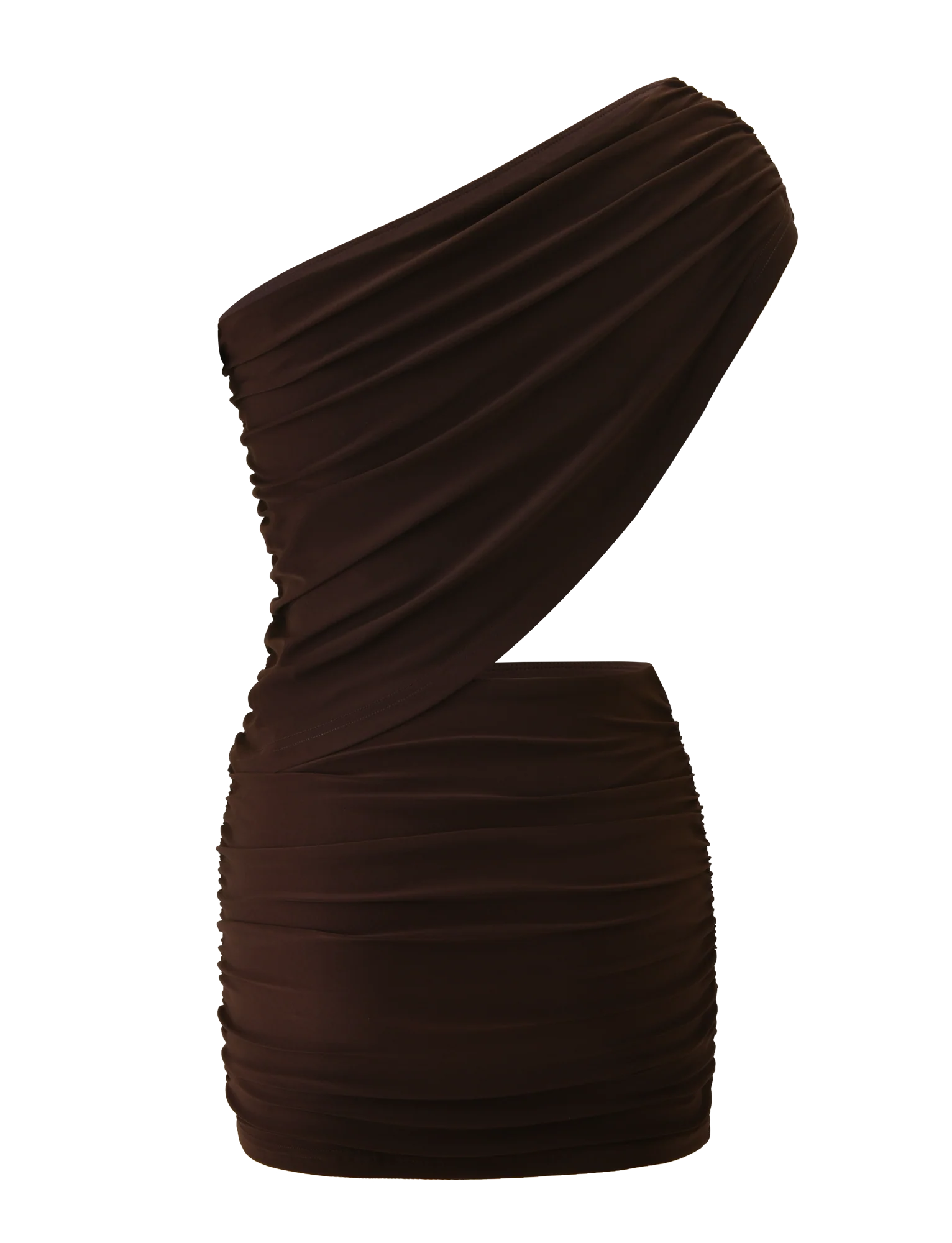 RYLAND DRAPED MINI DRESS - CHOCOLATE - Image 7