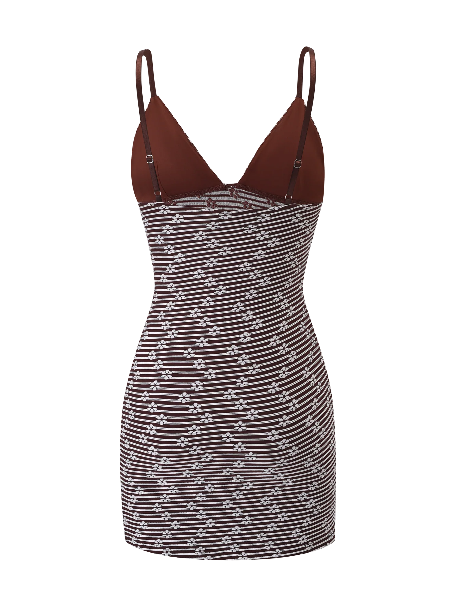 SAHRA MINI DRESS - CHOCOLATE BROWN STRIPE - Image 8